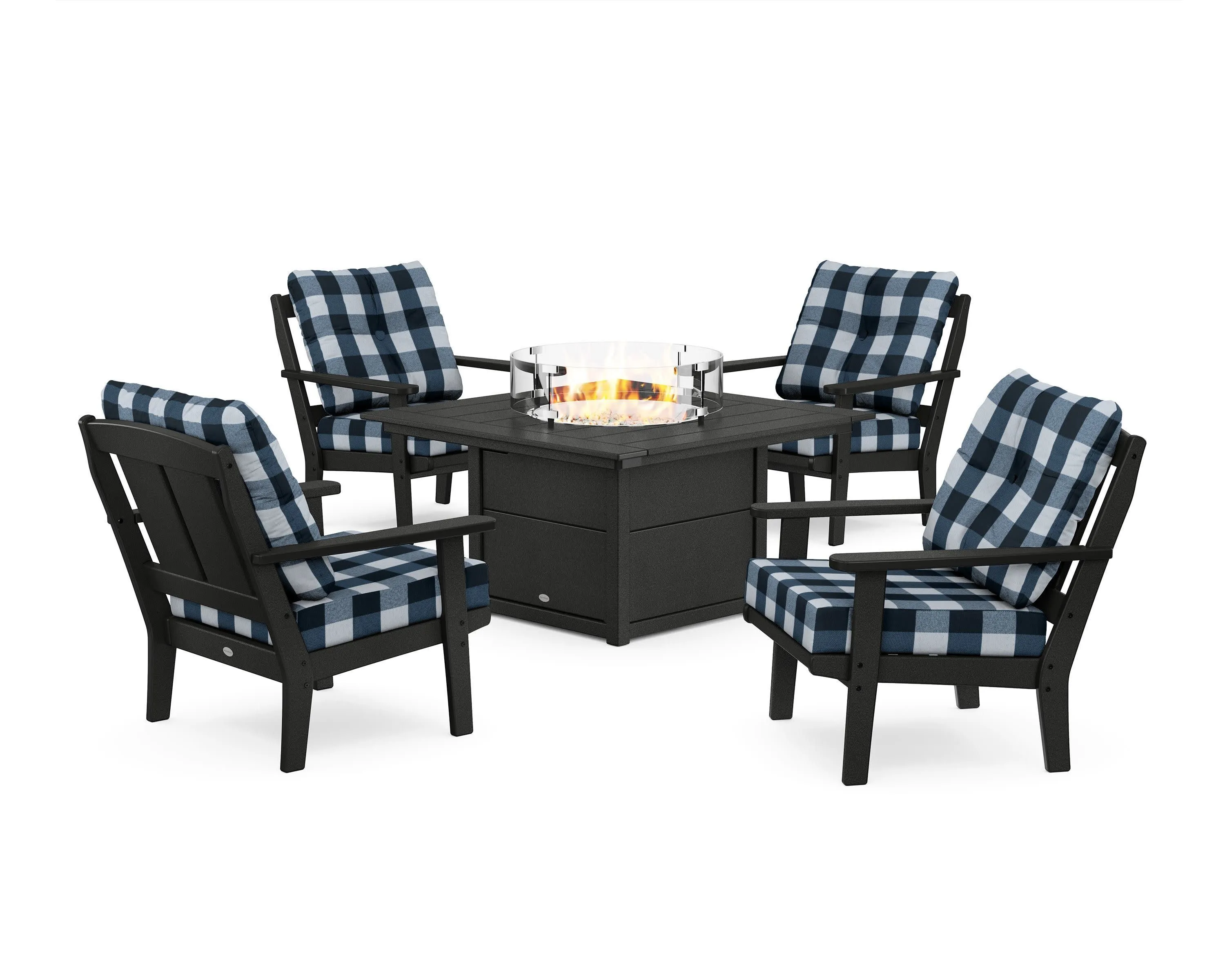 Mission 5-Piece Deep Seating Set with Fire Pit Table