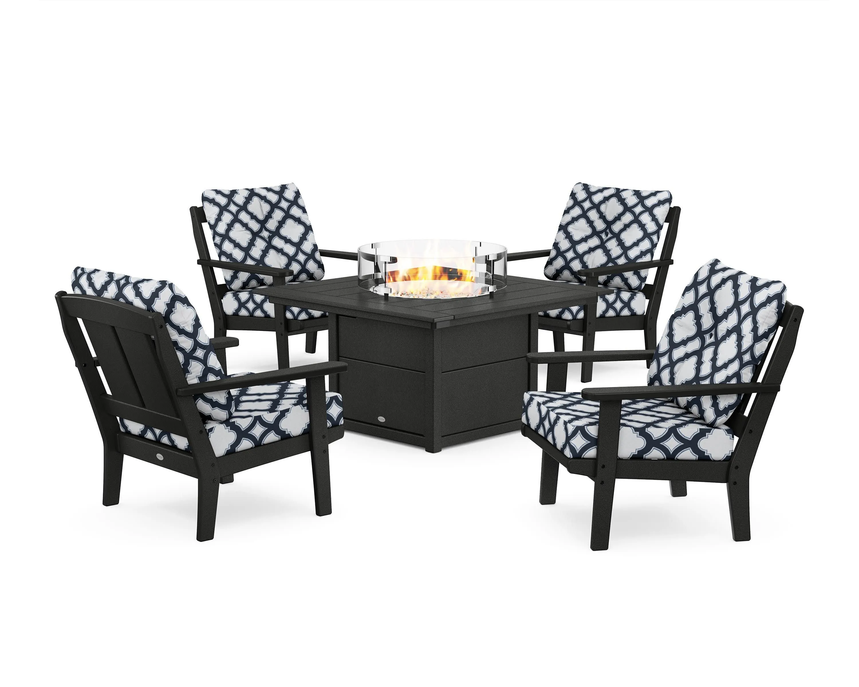 Mission 5-Piece Deep Seating Set with Fire Pit Table
