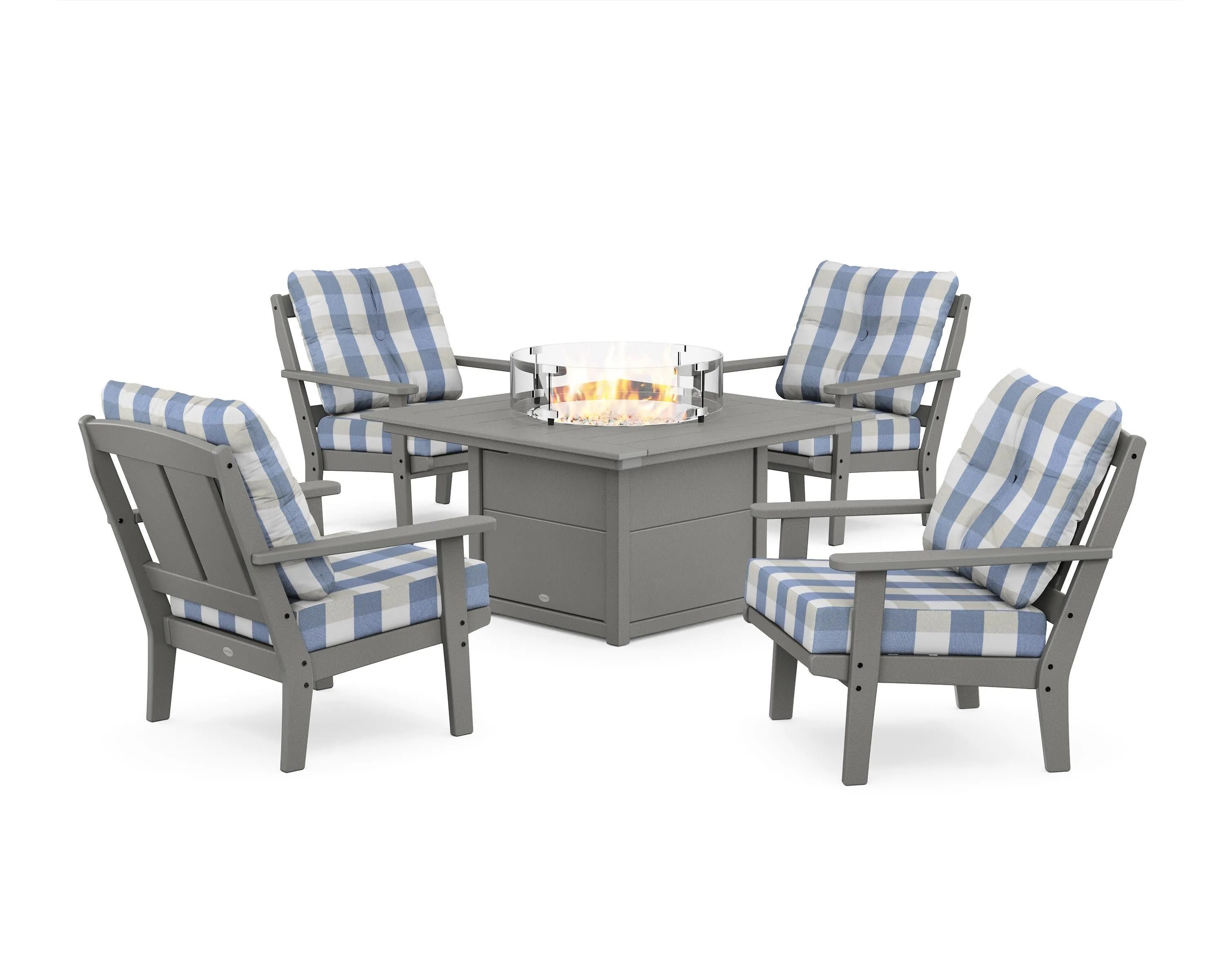 Mission 5-Piece Deep Seating Set with Fire Pit Table