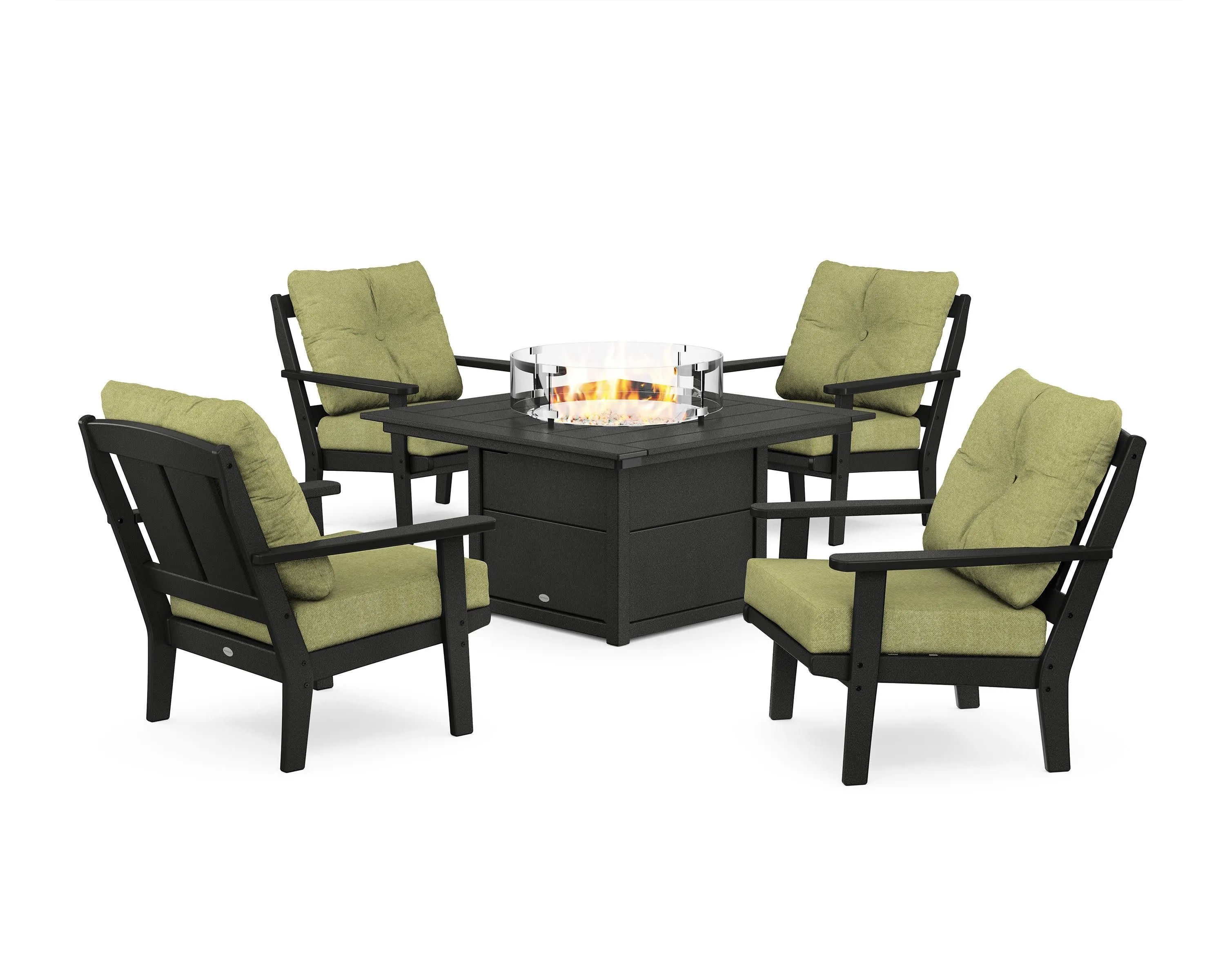 Mission 5-Piece Deep Seating Set with Fire Pit Table