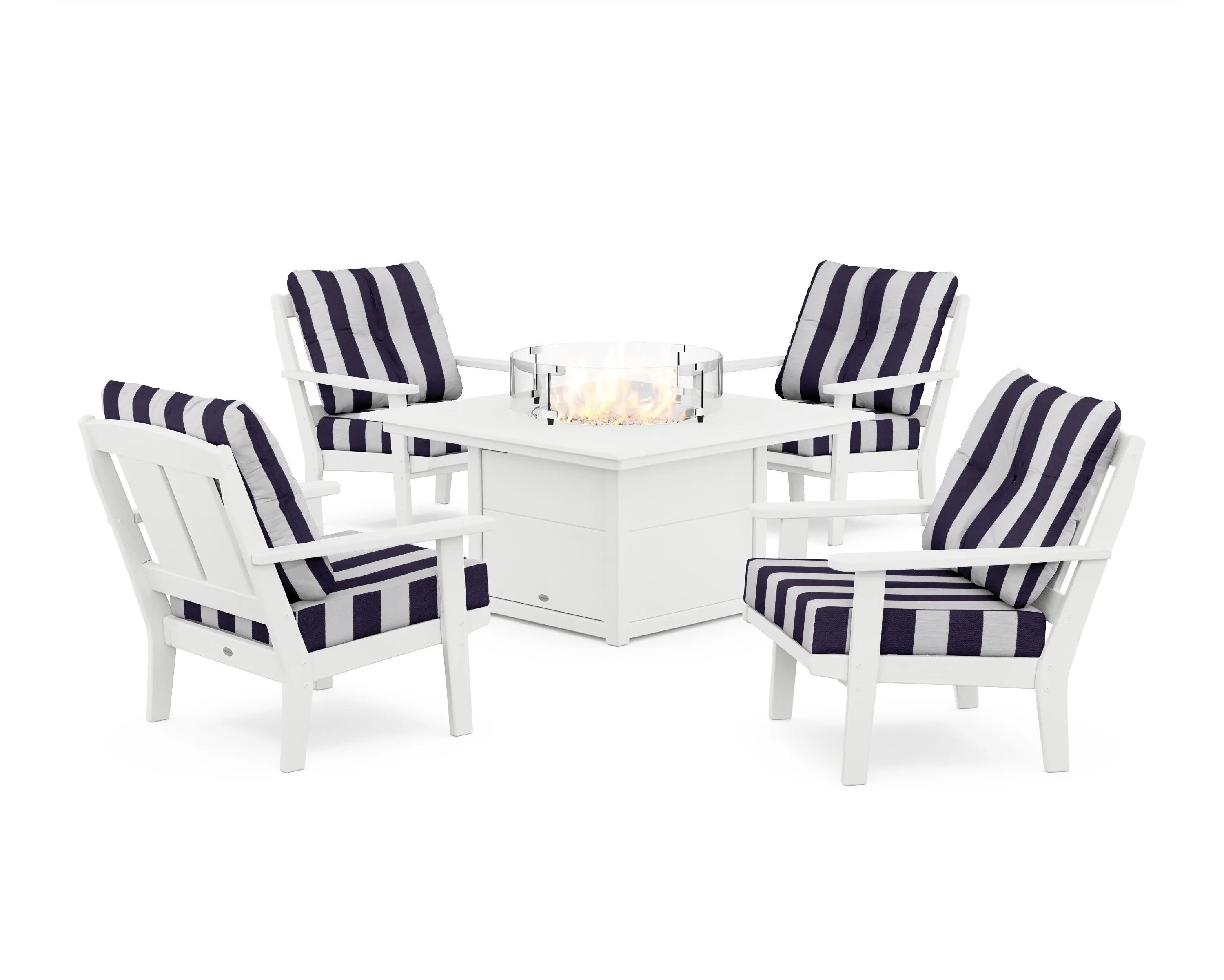 Mission 5-Piece Deep Seating Set with Fire Pit Table
