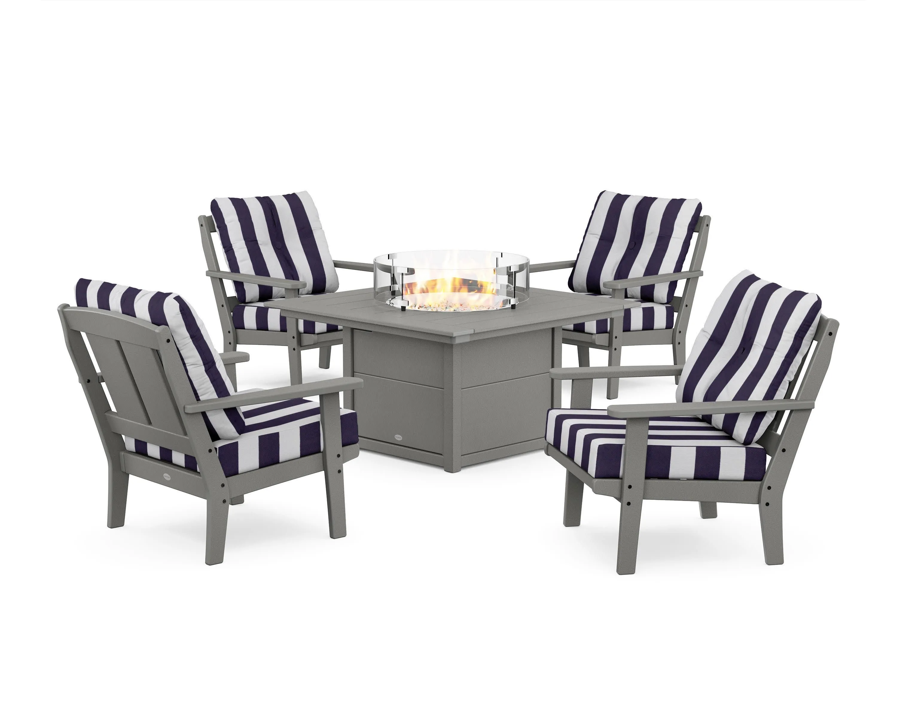 Mission 5-Piece Deep Seating Set with Fire Pit Table