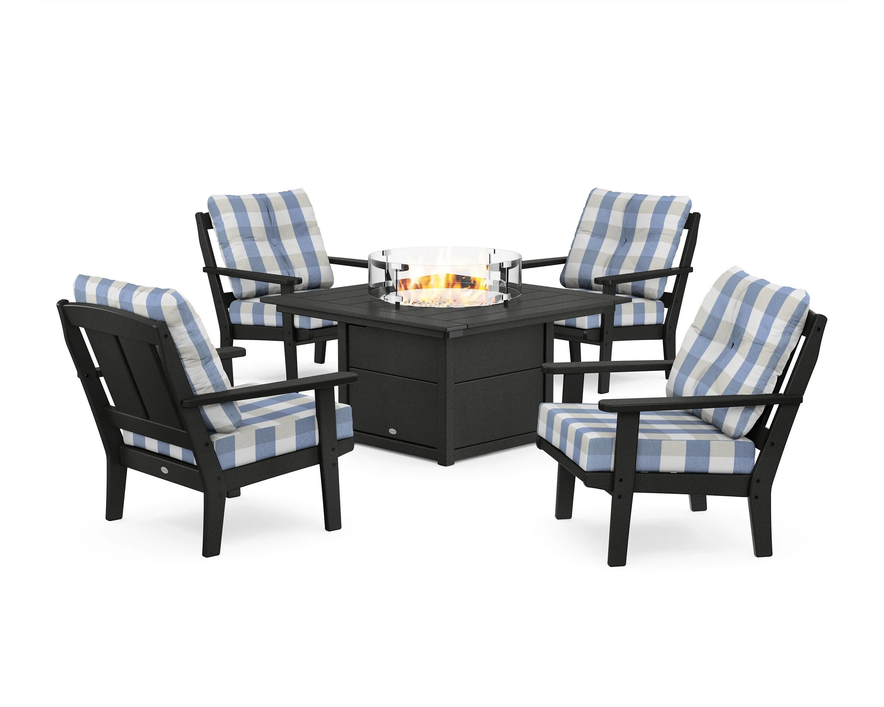 Mission 5-Piece Deep Seating Set with Fire Pit Table