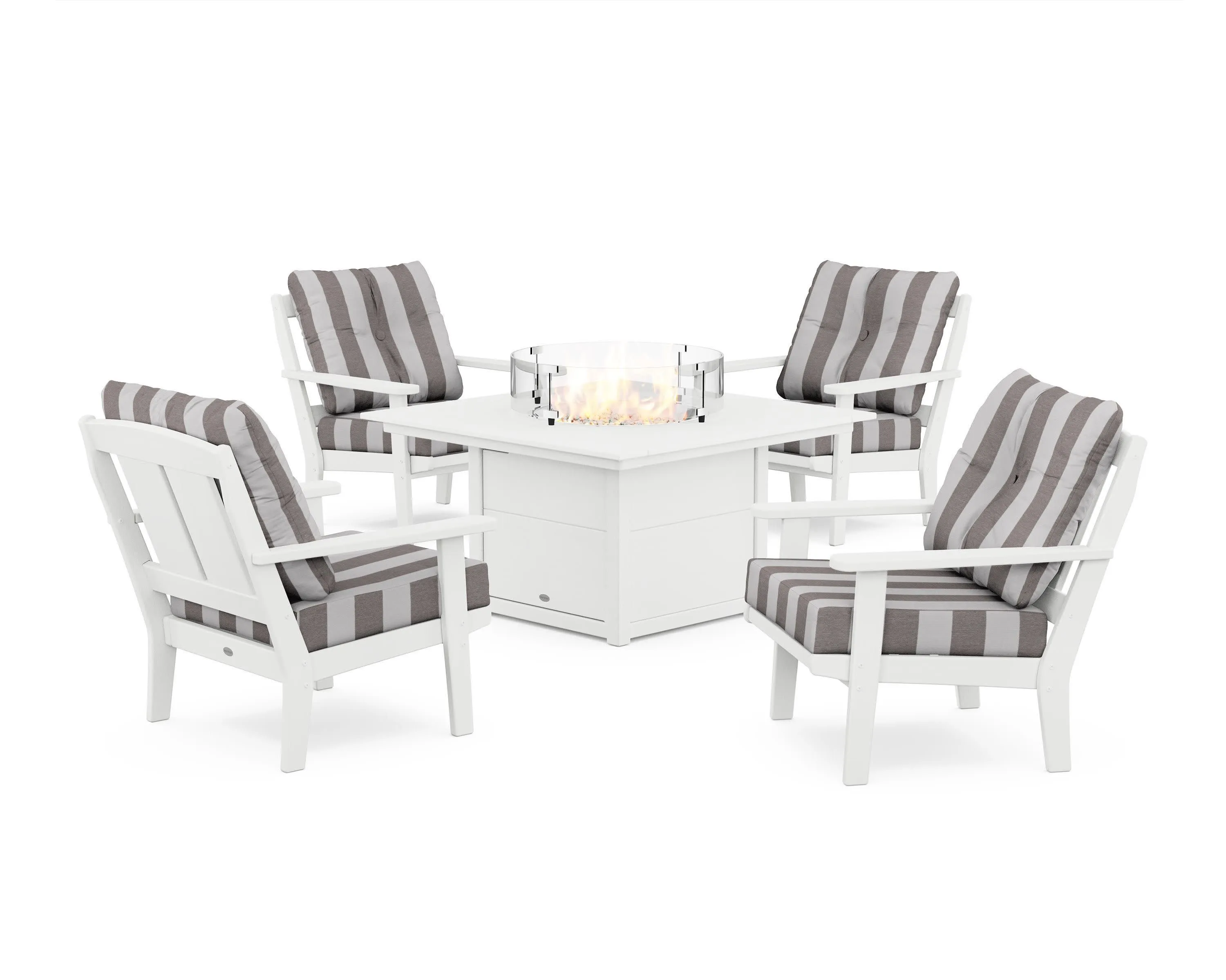 Mission 5-Piece Deep Seating Set with Fire Pit Table