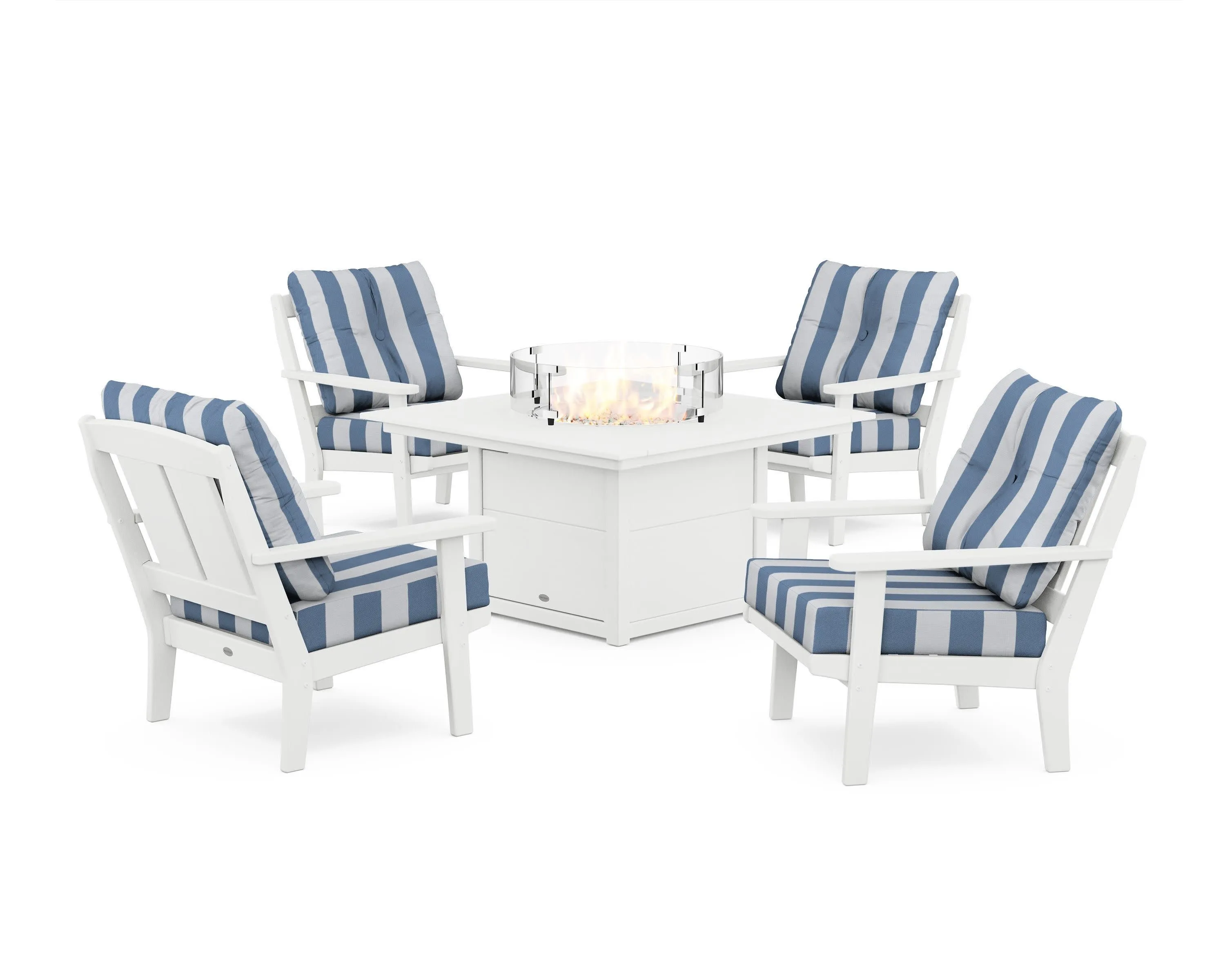 Mission 5-Piece Deep Seating Set with Fire Pit Table