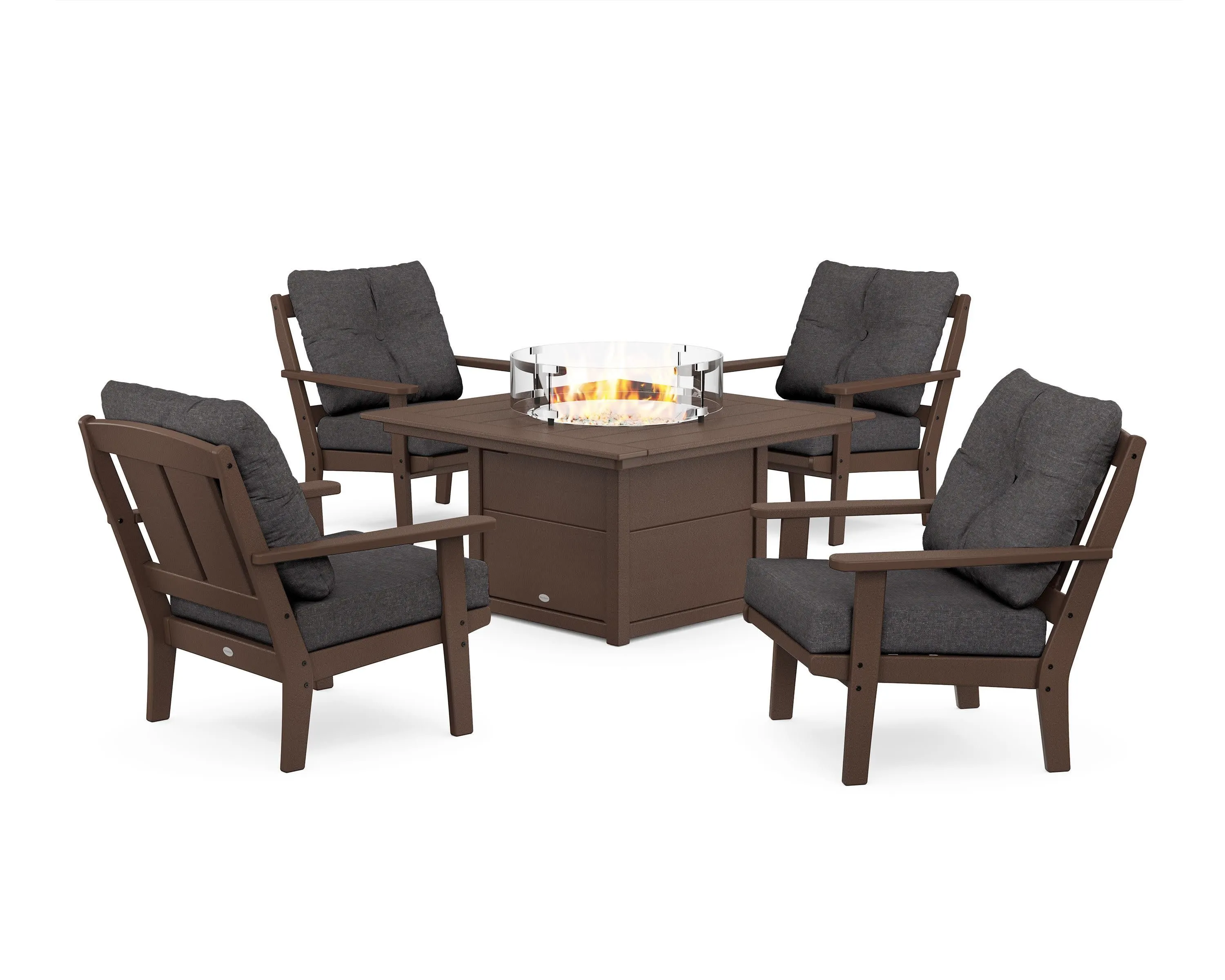Mission 5-Piece Deep Seating Set with Fire Pit Table