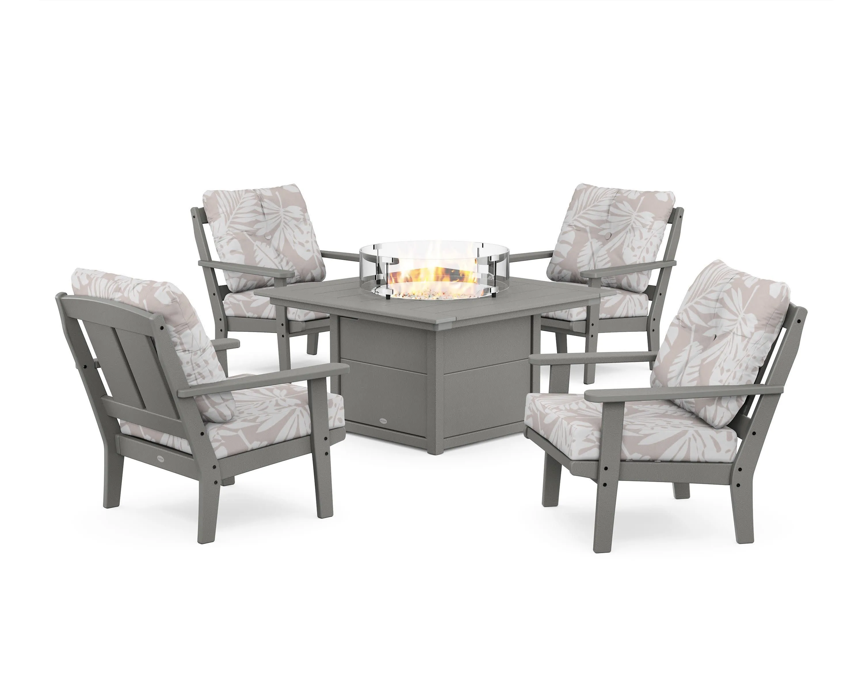 Mission 5-Piece Deep Seating Set with Fire Pit Table