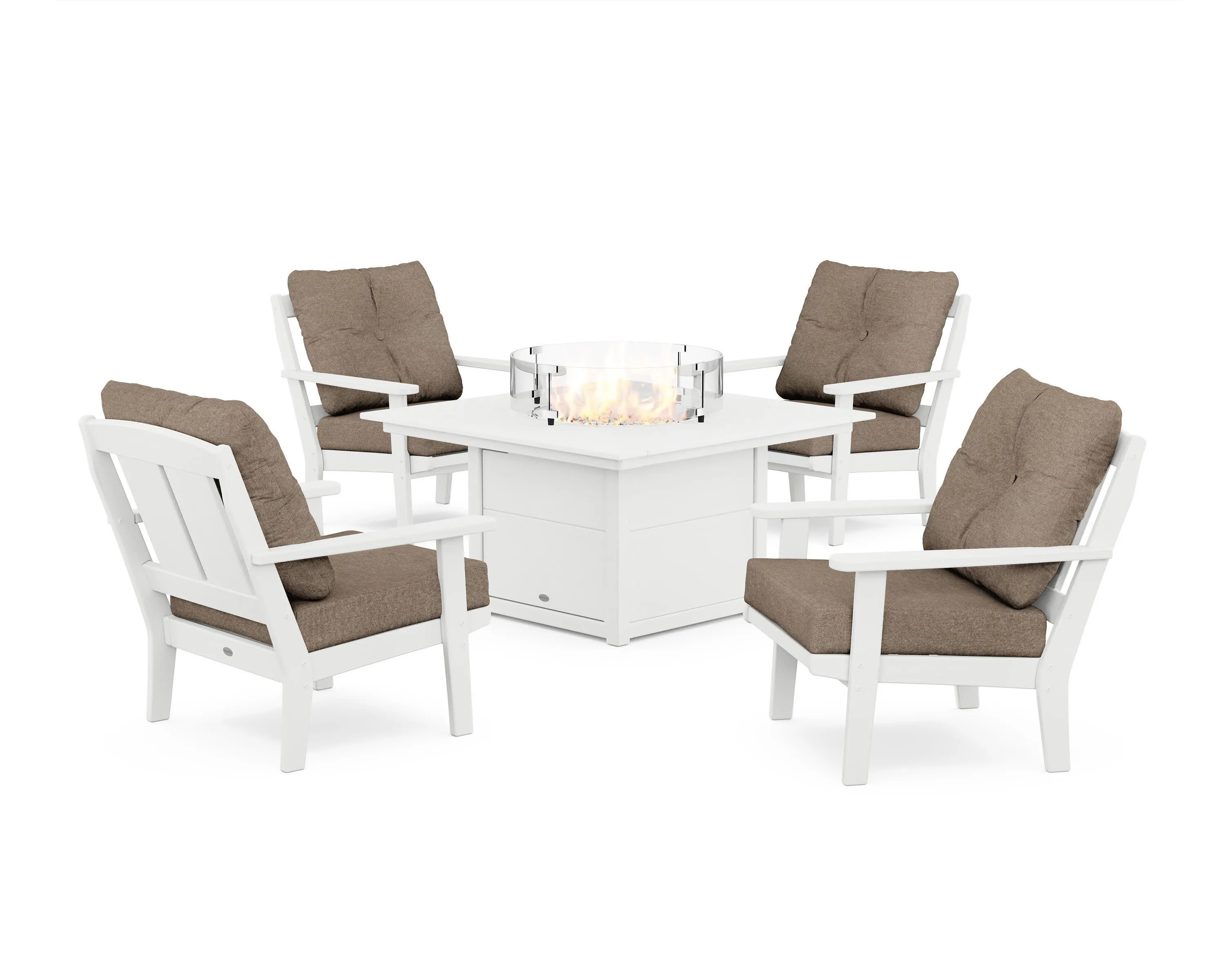 Mission 5-Piece Deep Seating Set with Fire Pit Table