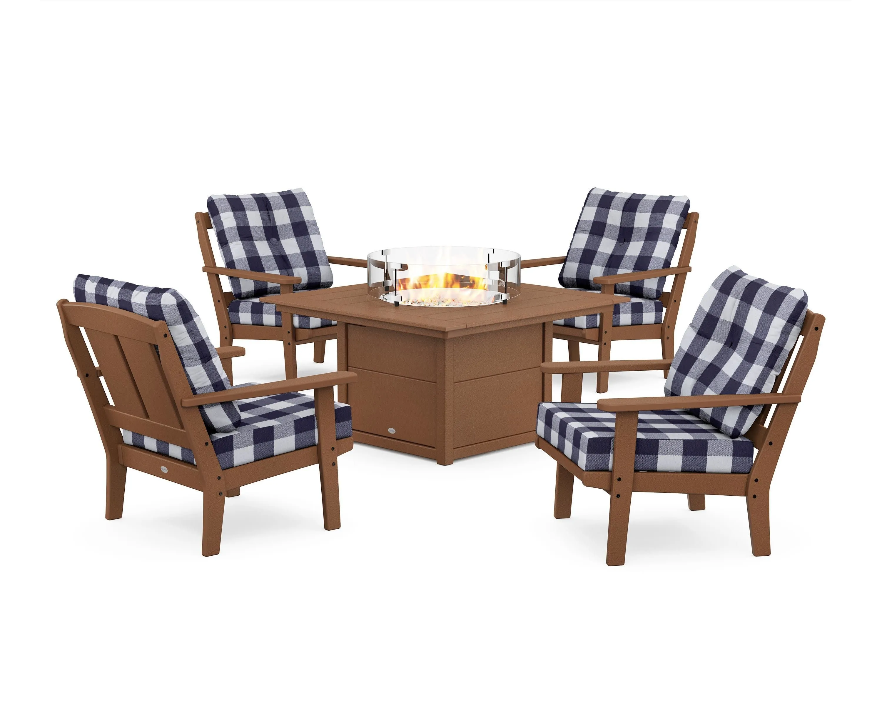 Mission 5-Piece Deep Seating Set with Fire Pit Table