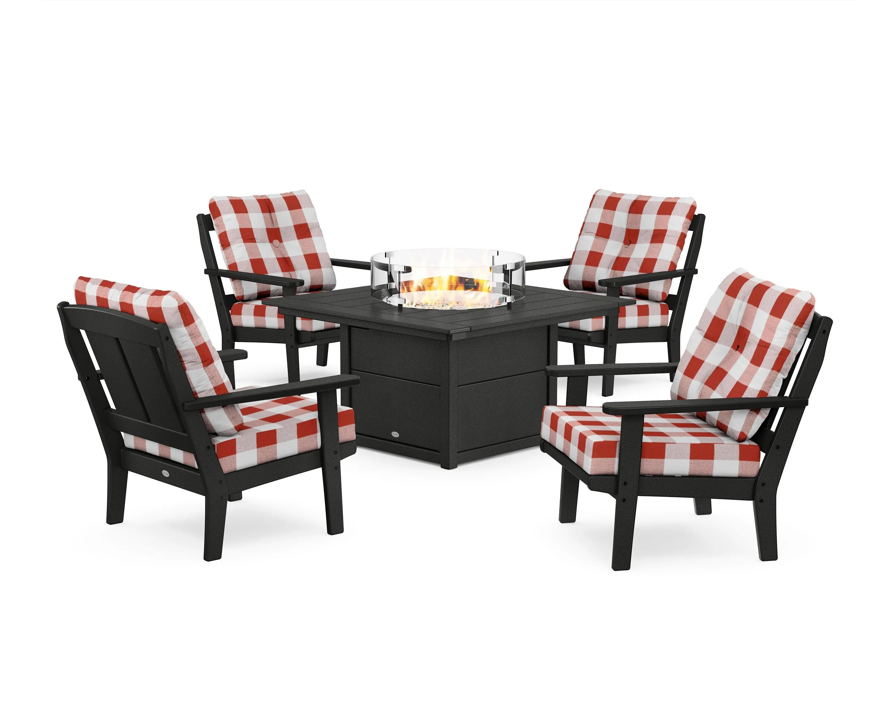 Mission 5-Piece Deep Seating Set with Fire Pit Table