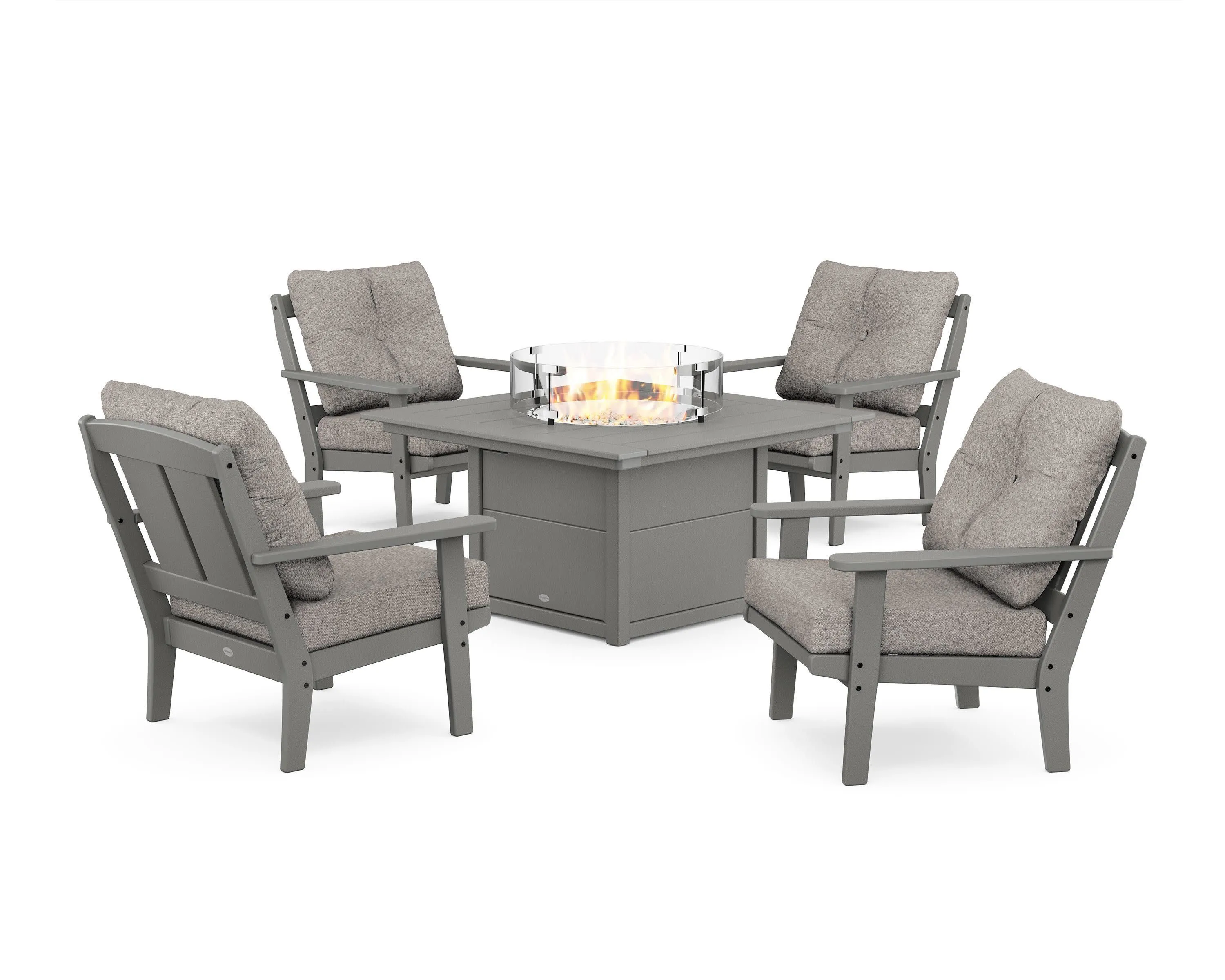 Mission 5-Piece Deep Seating Set with Fire Pit Table