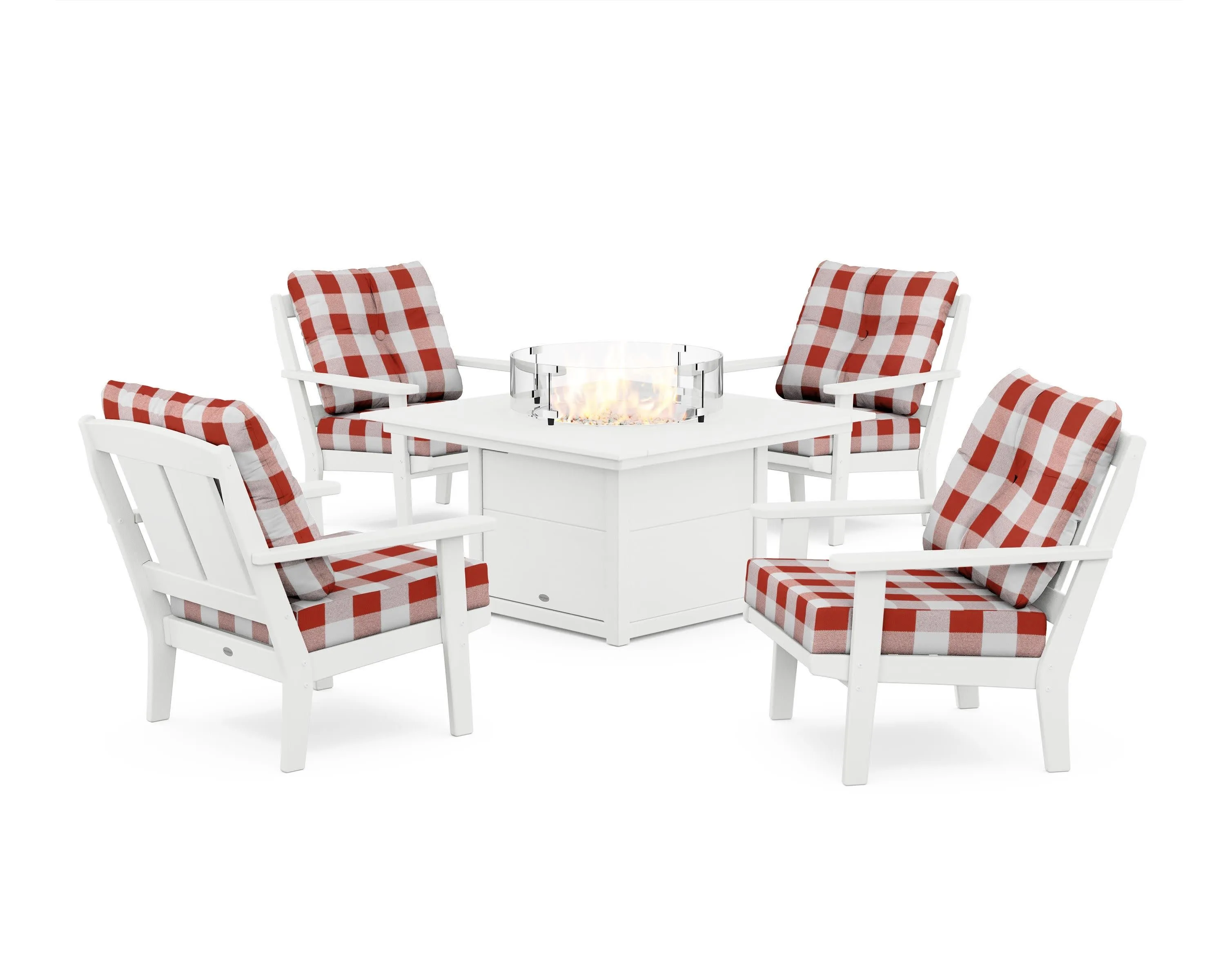 Mission 5-Piece Deep Seating Set with Fire Pit Table