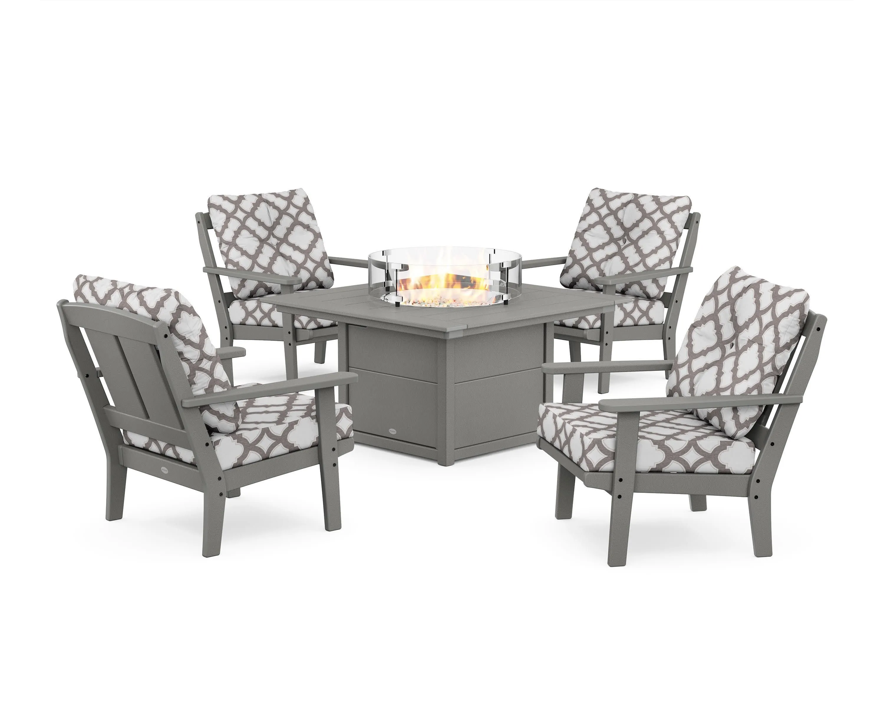 Mission 5-Piece Deep Seating Set with Fire Pit Table