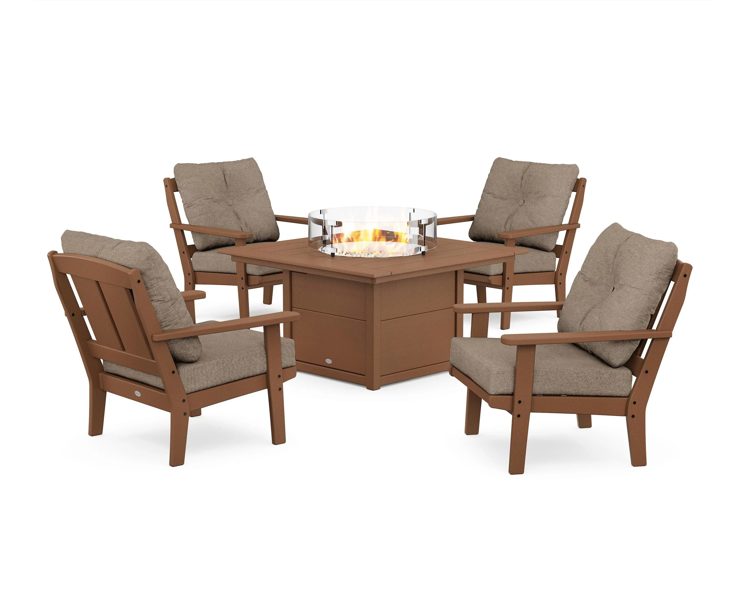 Mission 5-Piece Deep Seating Set with Fire Pit Table