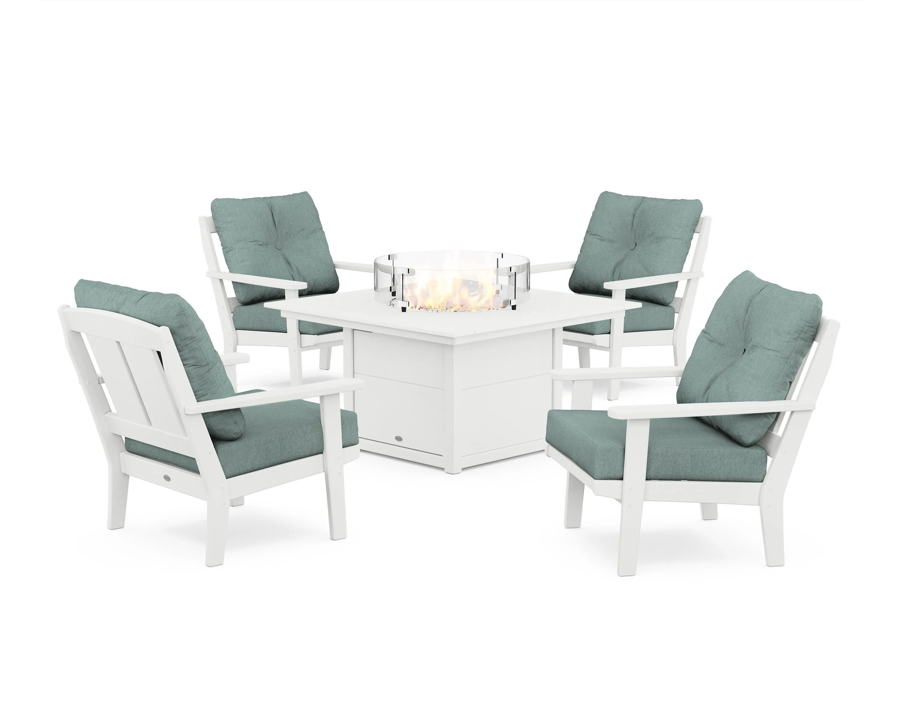 Mission 5-Piece Deep Seating Set with Fire Pit Table