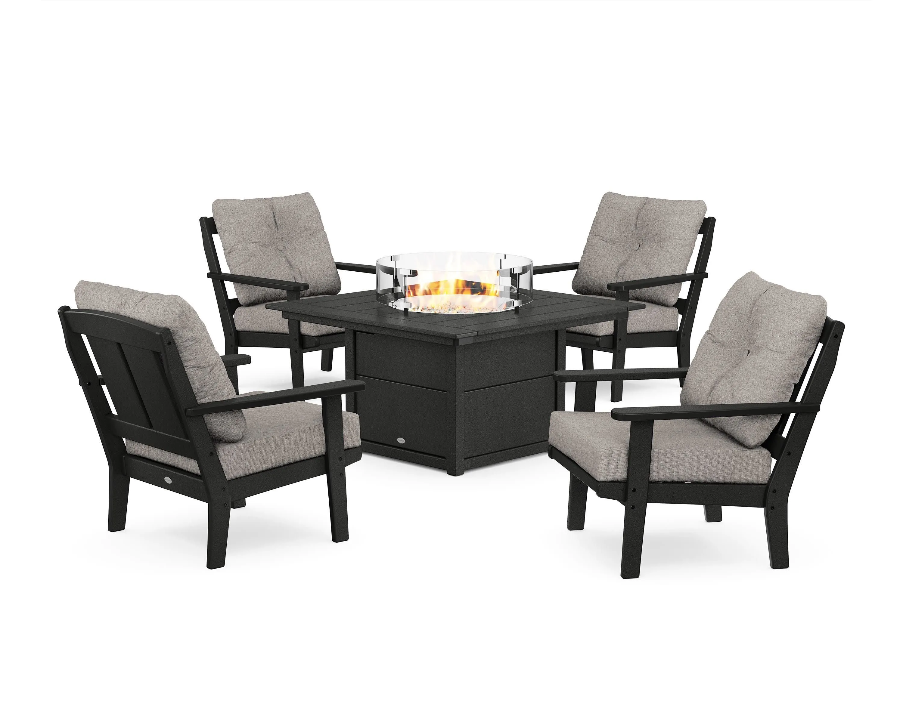 Mission 5-Piece Deep Seating Set with Fire Pit Table