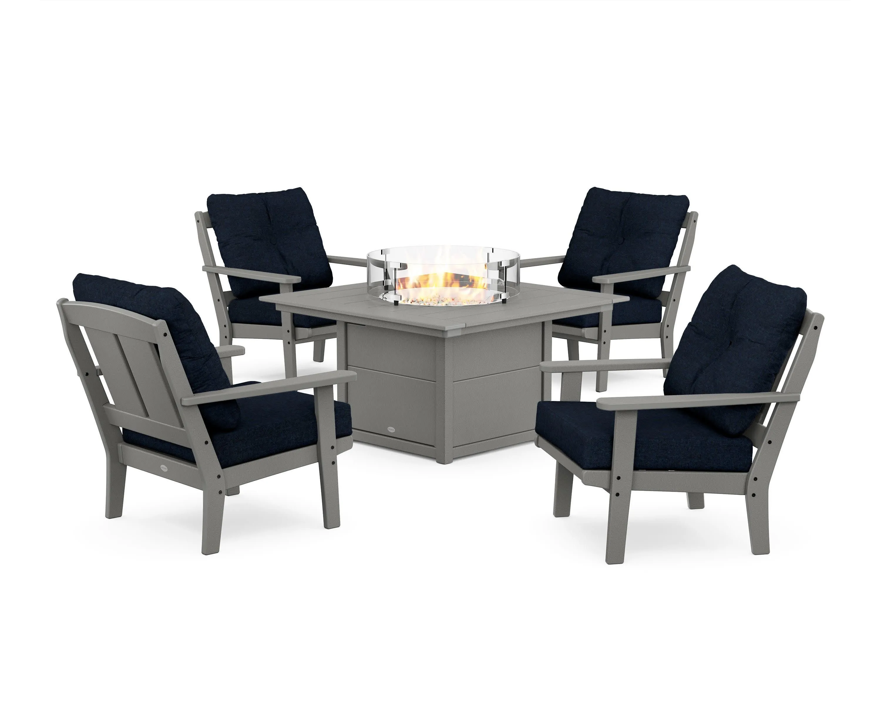 Mission 5-Piece Deep Seating Set with Fire Pit Table