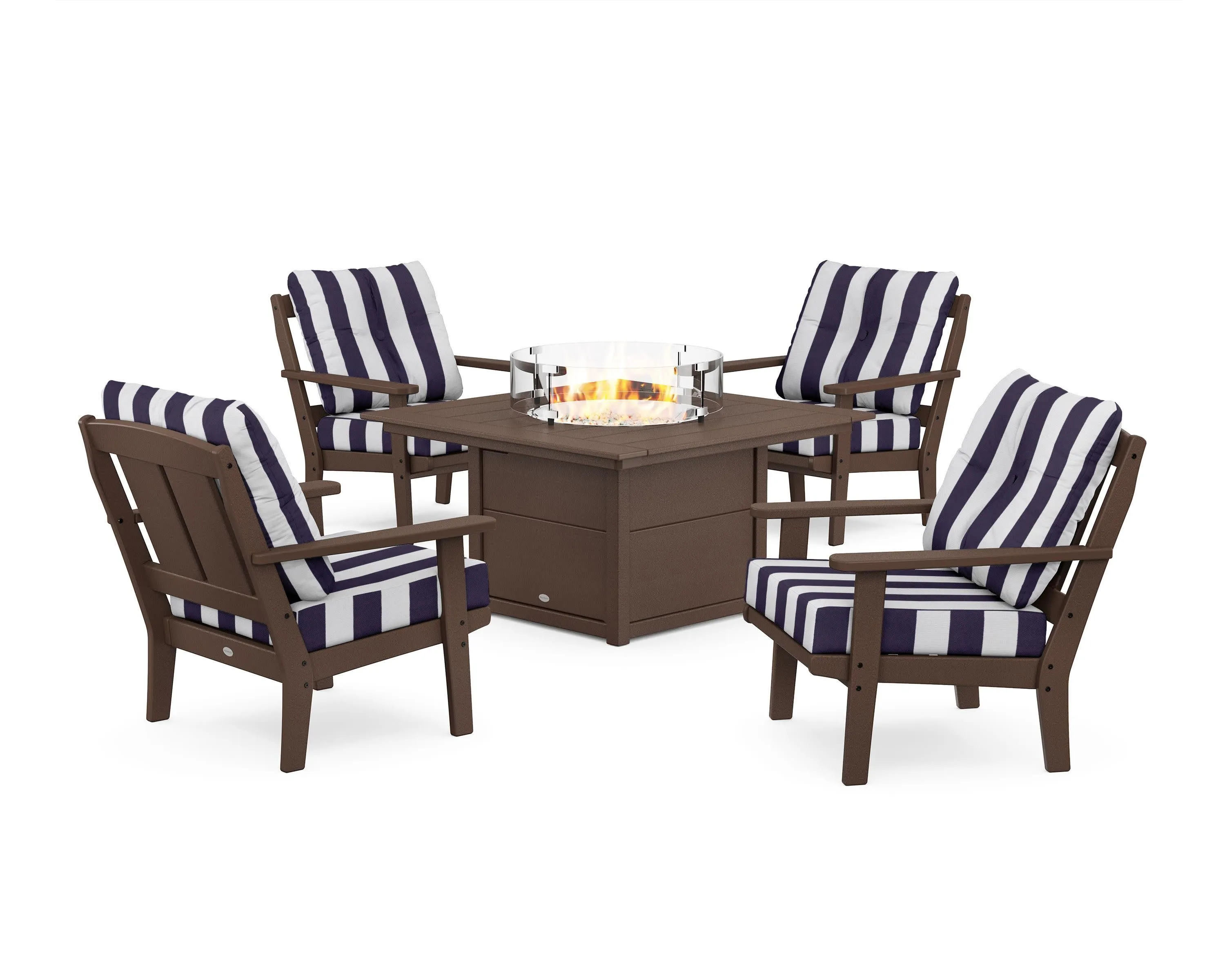 Mission 5-Piece Deep Seating Set with Fire Pit Table