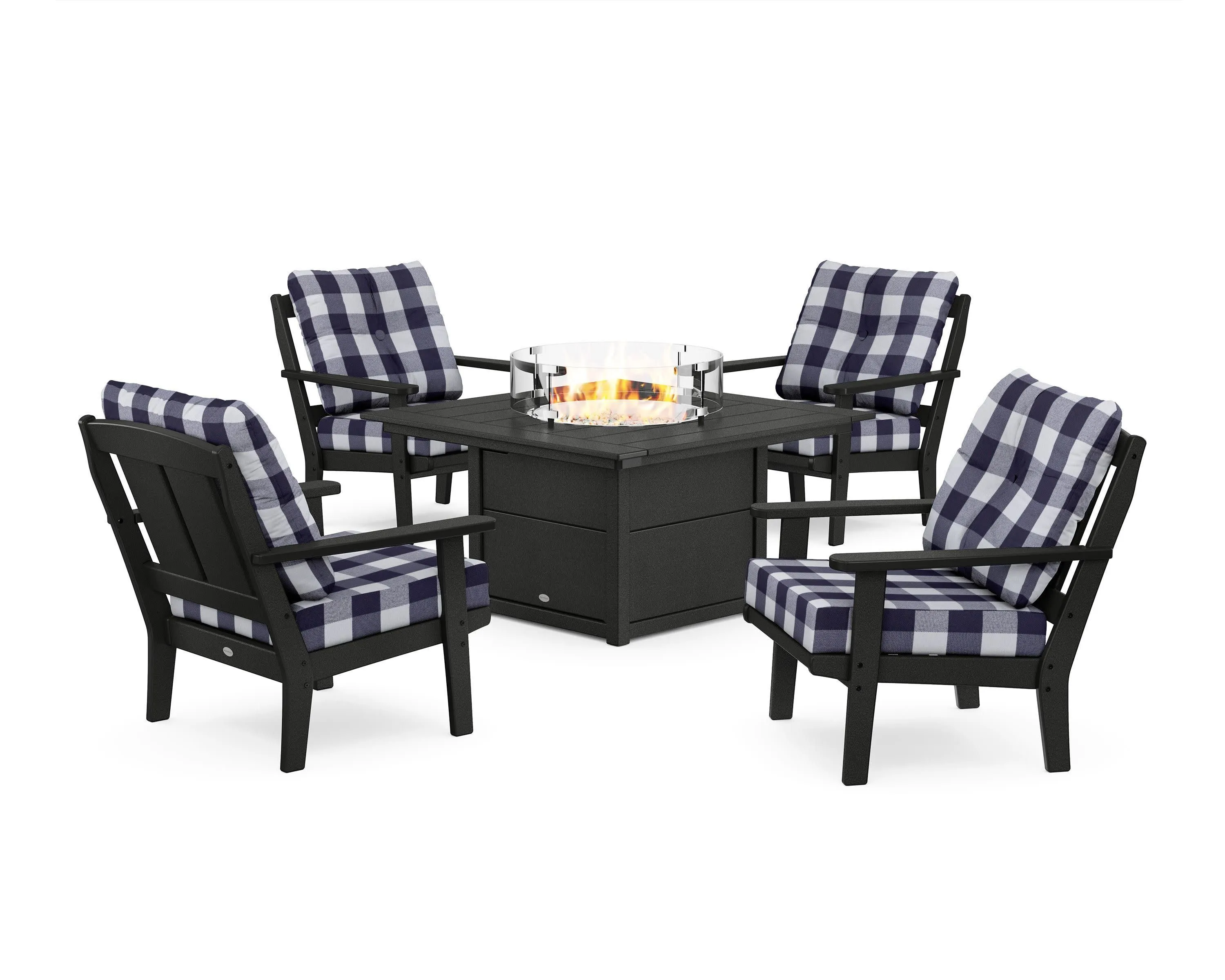 Mission 5-Piece Deep Seating Set with Fire Pit Table