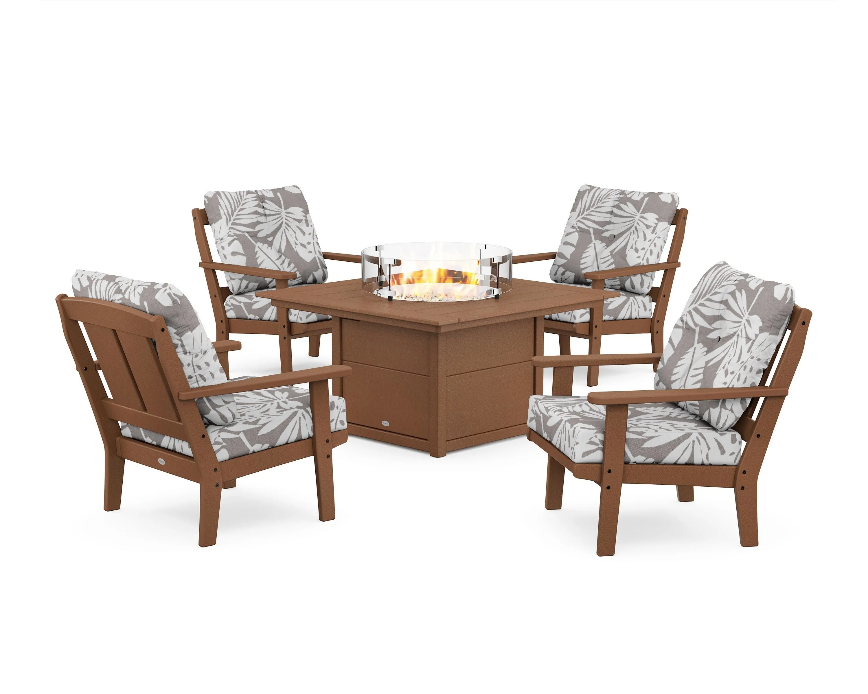 Mission 5-Piece Deep Seating Set with Fire Pit Table