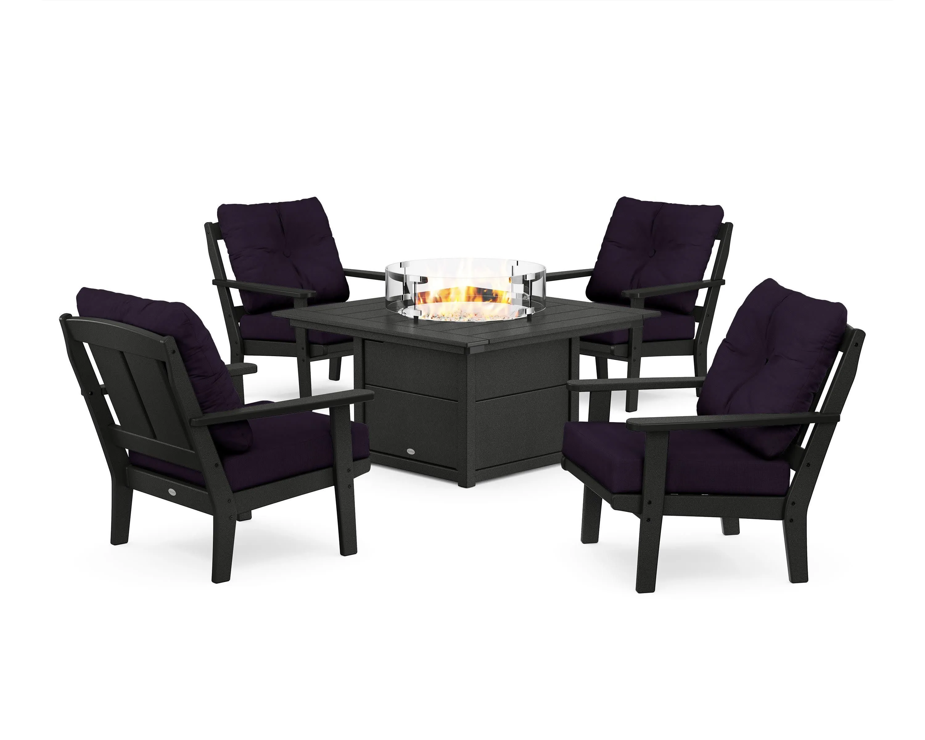 Mission 5-Piece Deep Seating Set with Fire Pit Table