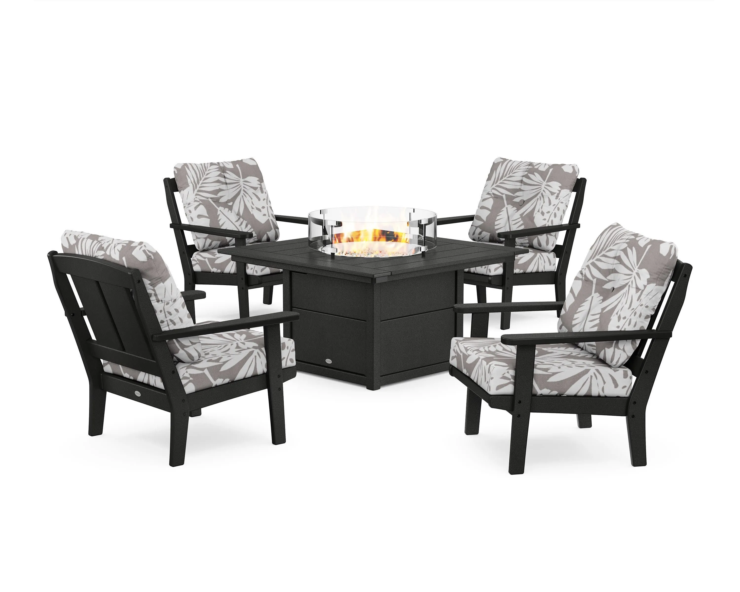 Mission 5-Piece Deep Seating Set with Fire Pit Table