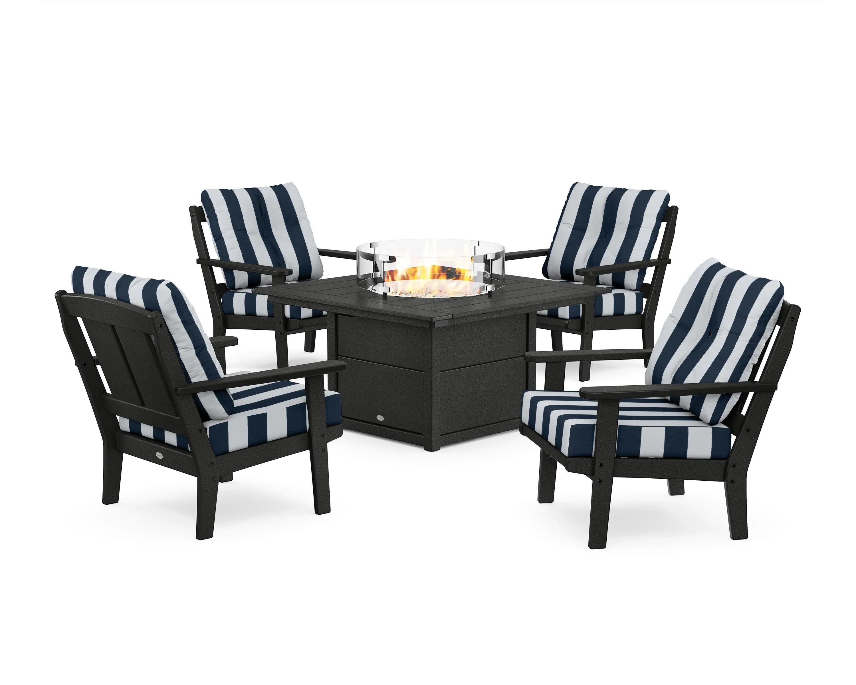 Mission 5-Piece Deep Seating Set with Fire Pit Table