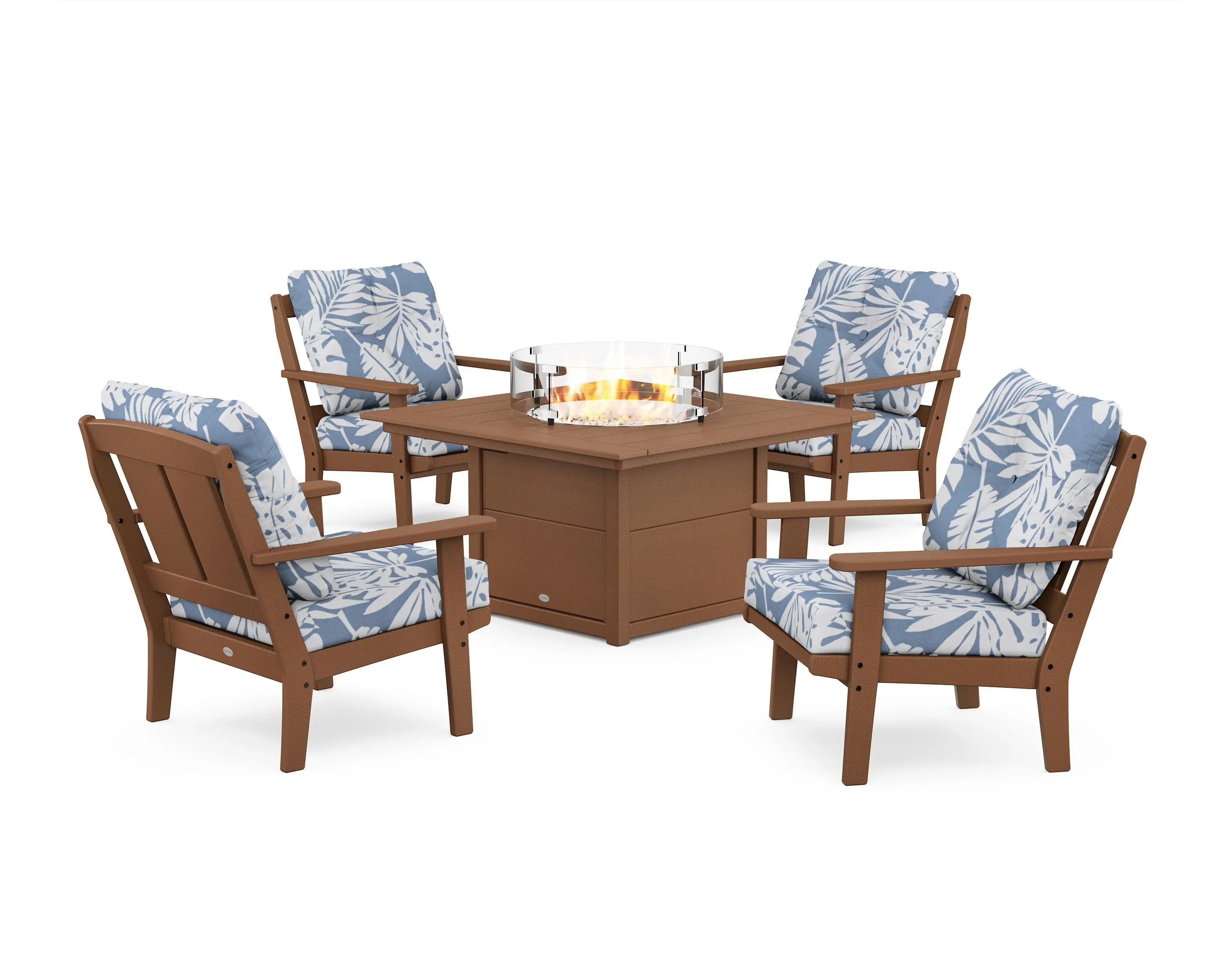 Mission 5-Piece Deep Seating Set with Fire Pit Table