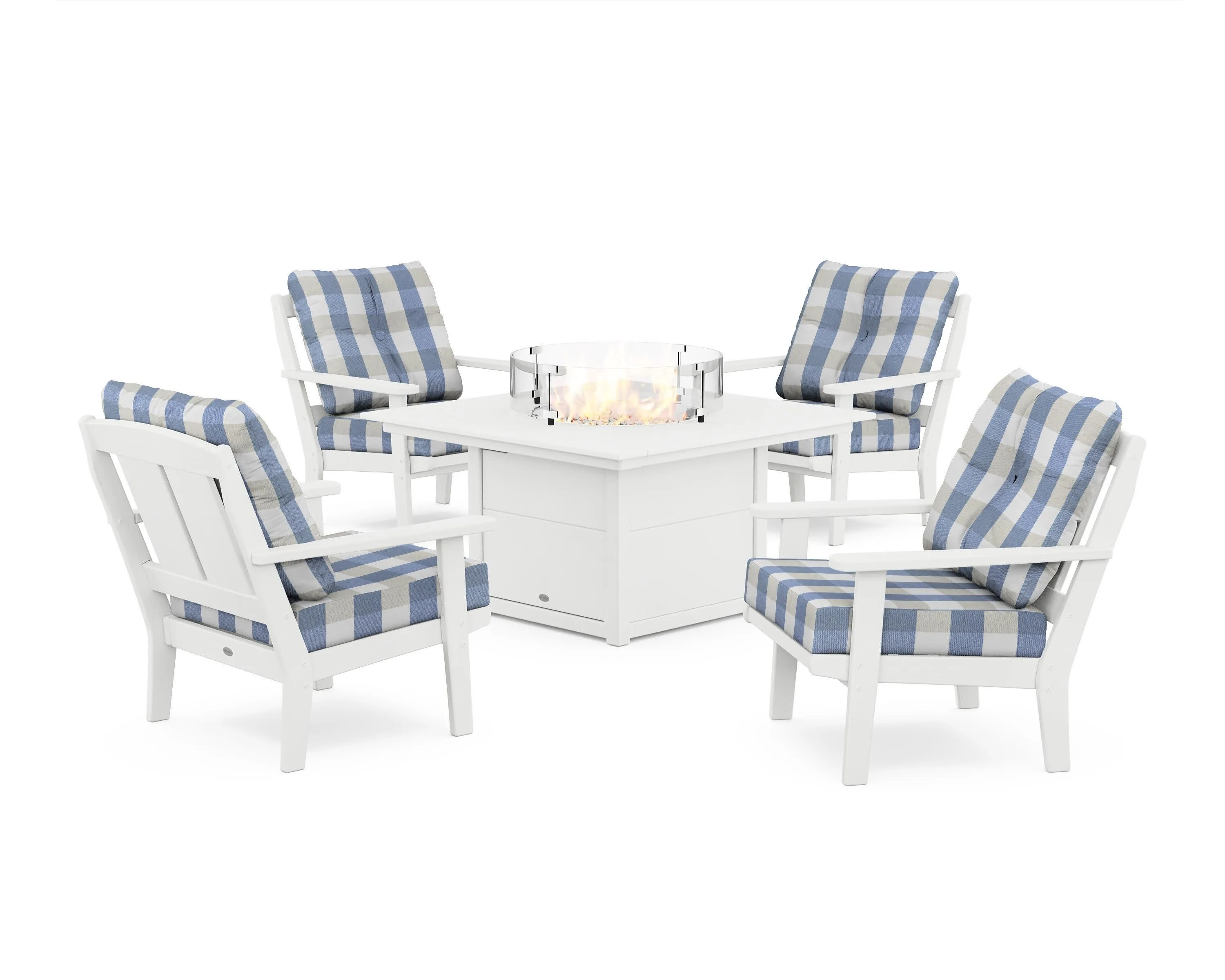 Mission 5-Piece Deep Seating Set with Fire Pit Table