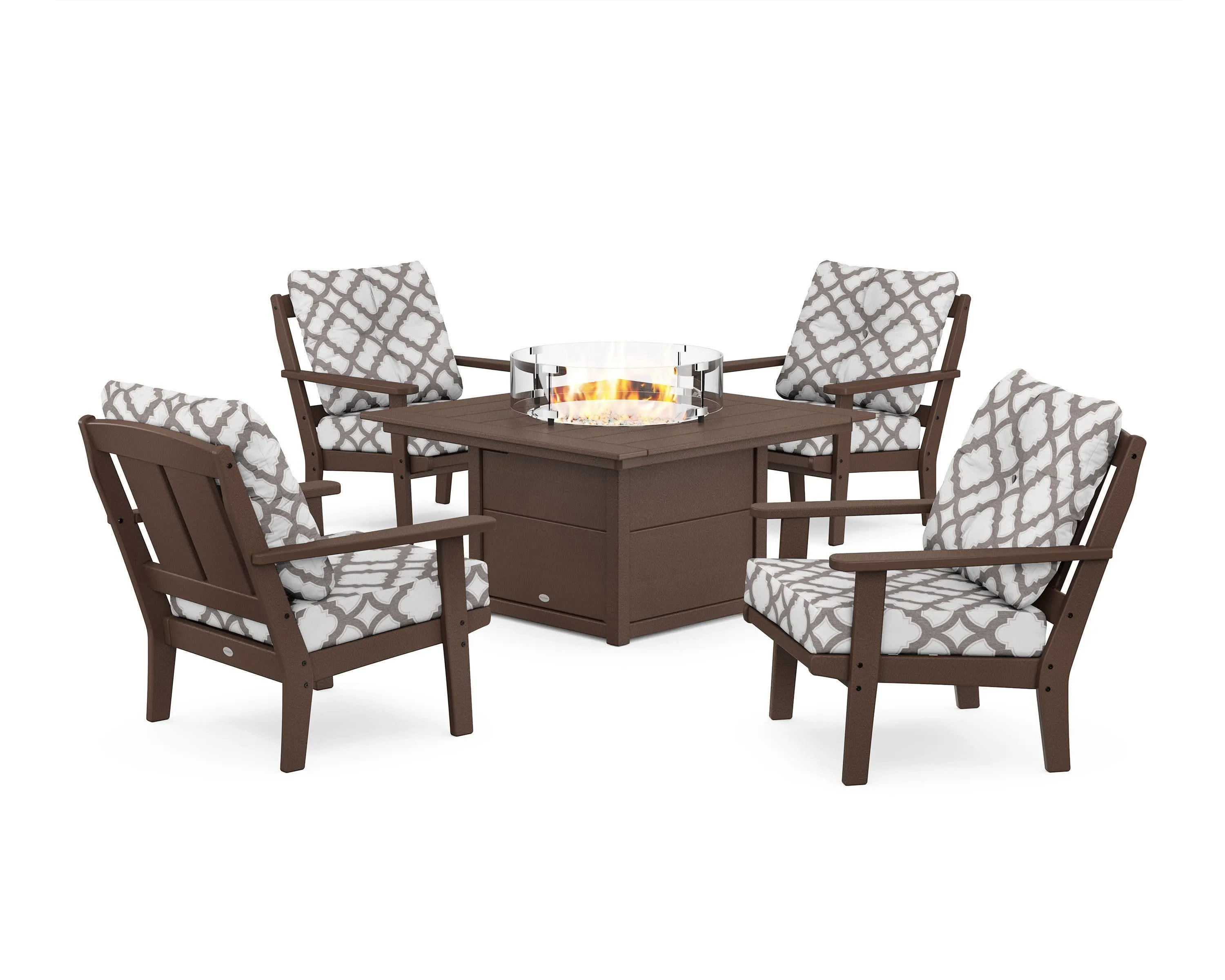 Mission 5-Piece Deep Seating Set with Fire Pit Table