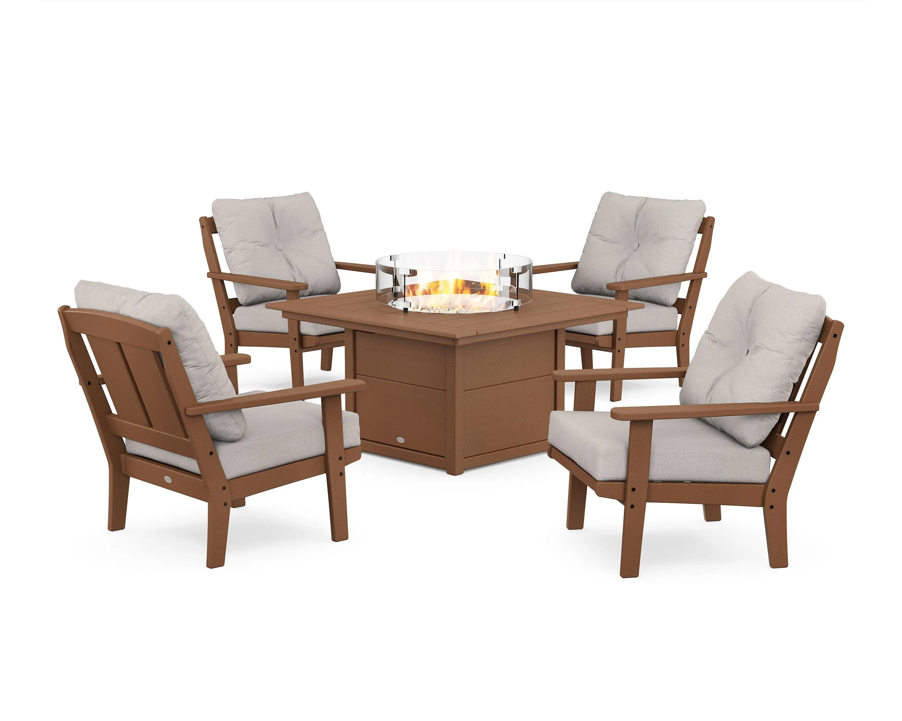 Mission 5-Piece Deep Seating Set with Fire Pit Table