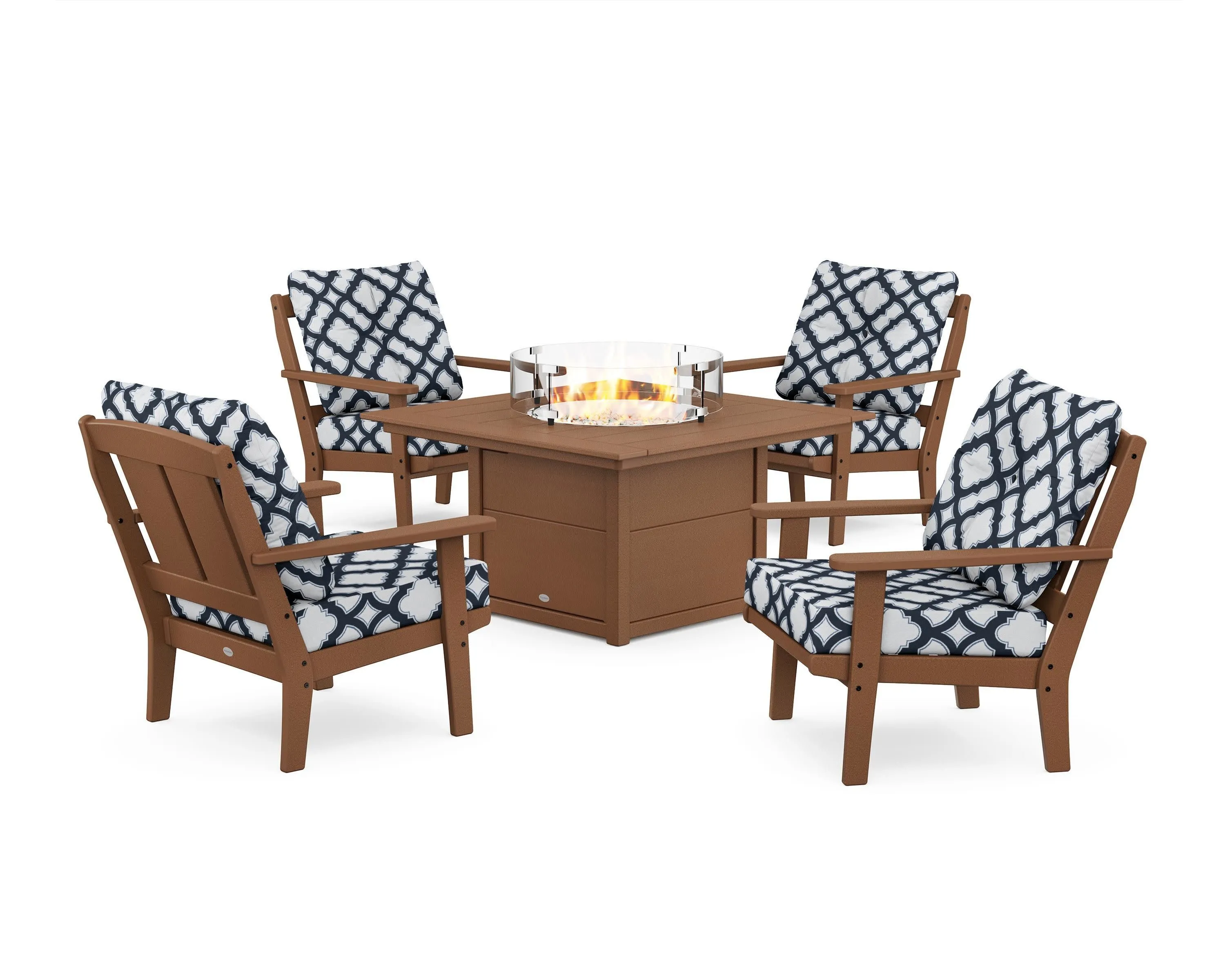 Mission 5-Piece Deep Seating Set with Fire Pit Table