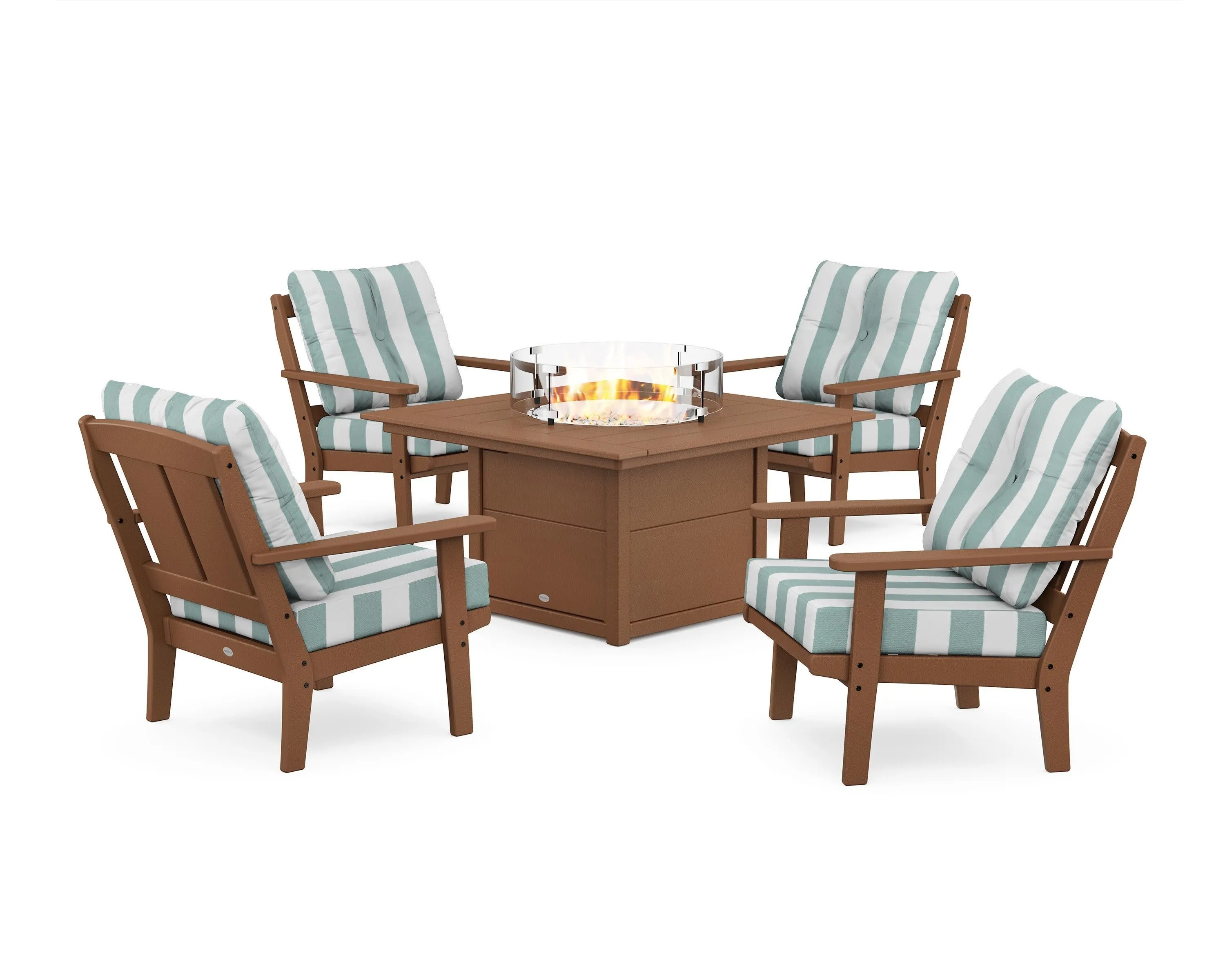 Mission 5-Piece Deep Seating Set with Fire Pit Table