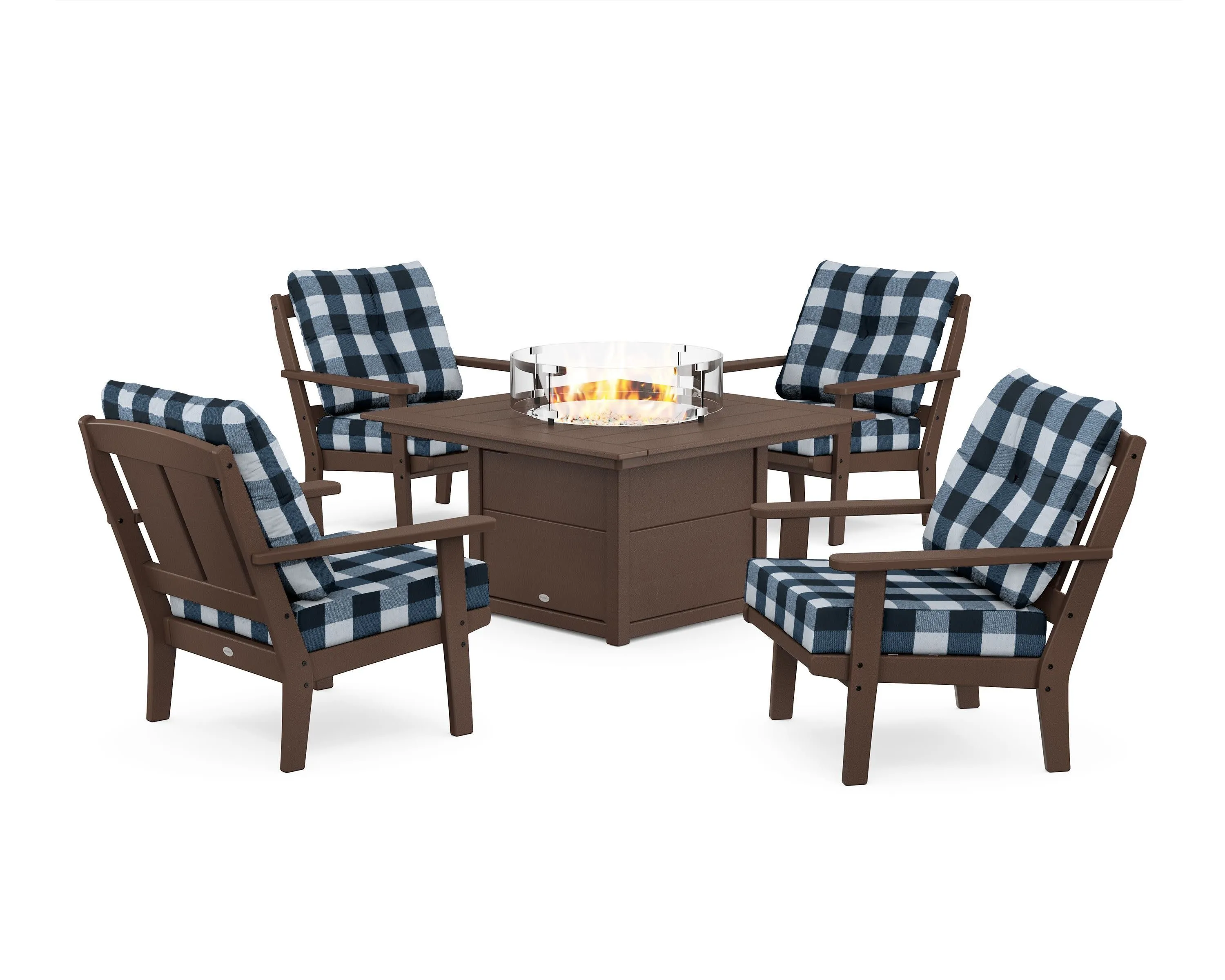 Mission 5-Piece Deep Seating Set with Fire Pit Table