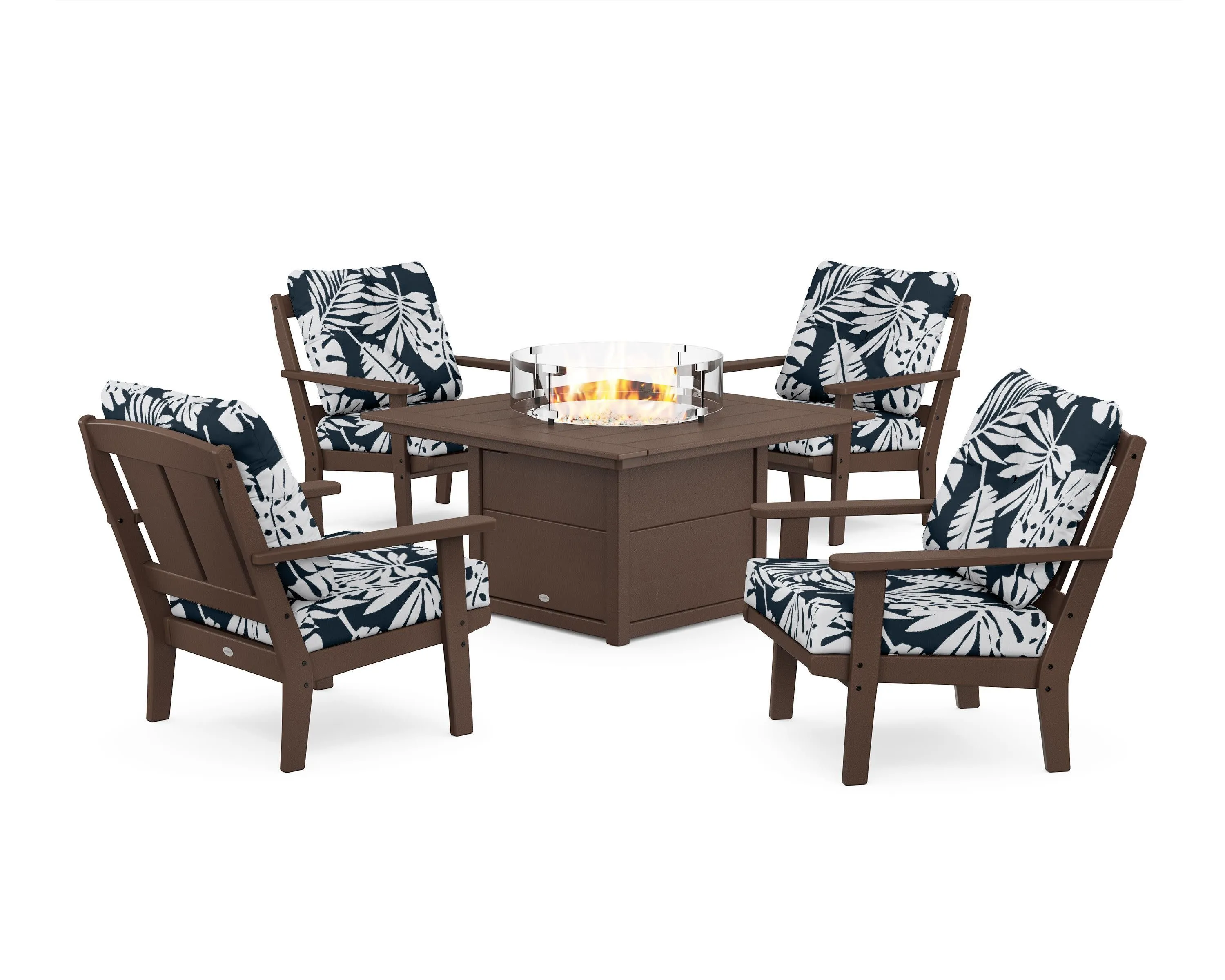 Mission 5-Piece Deep Seating Set with Fire Pit Table