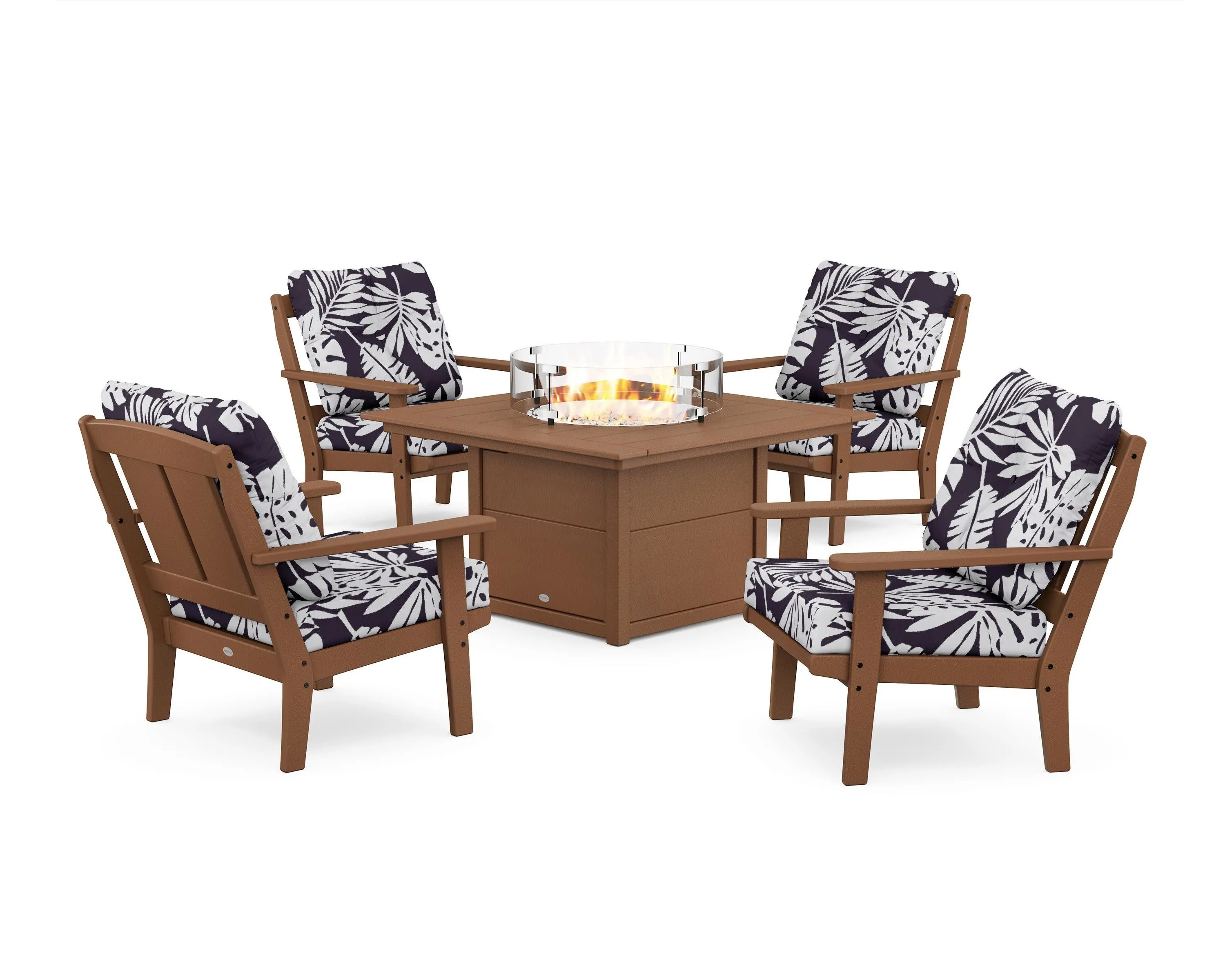 Mission 5-Piece Deep Seating Set with Fire Pit Table