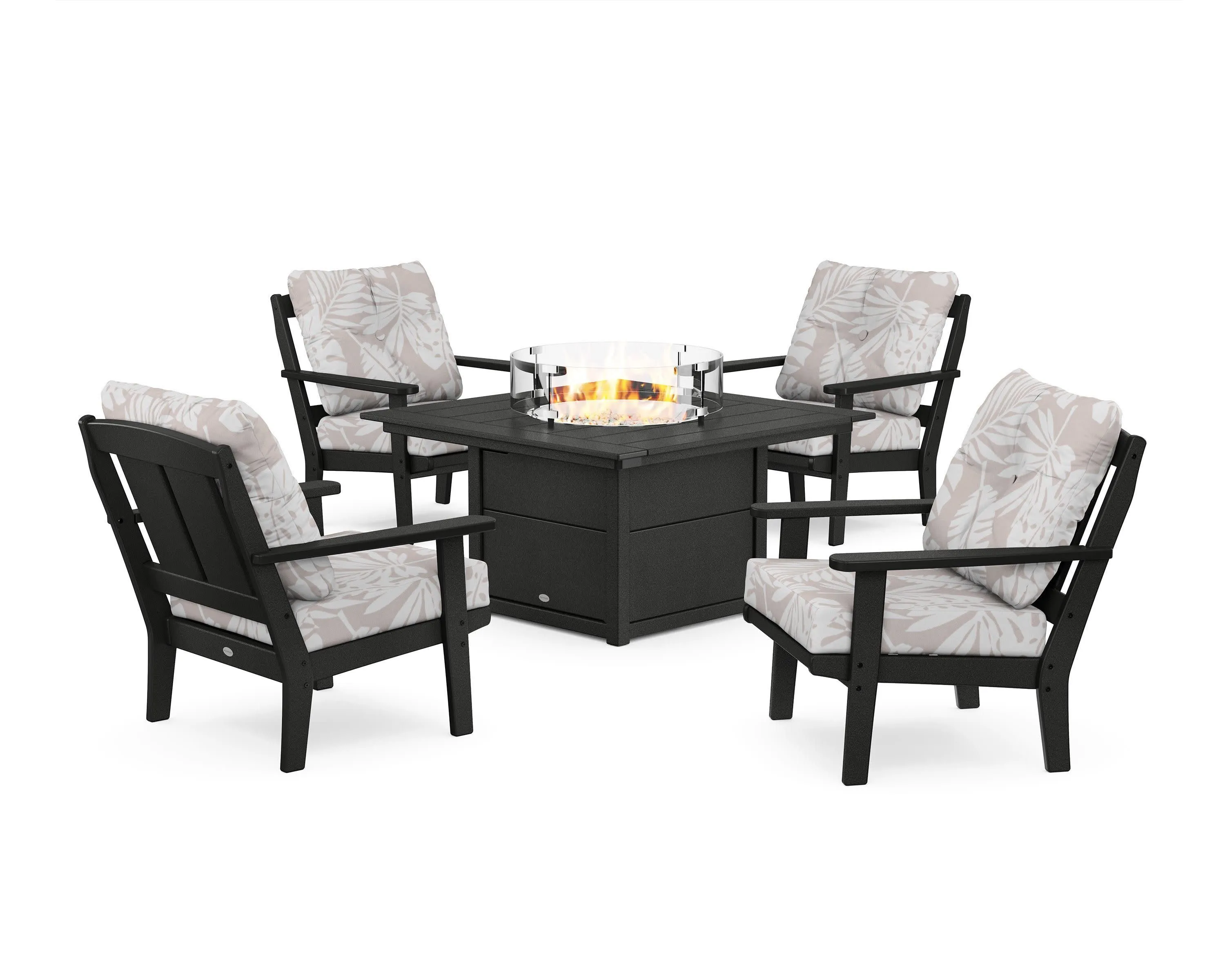 Mission 5-Piece Deep Seating Set with Fire Pit Table