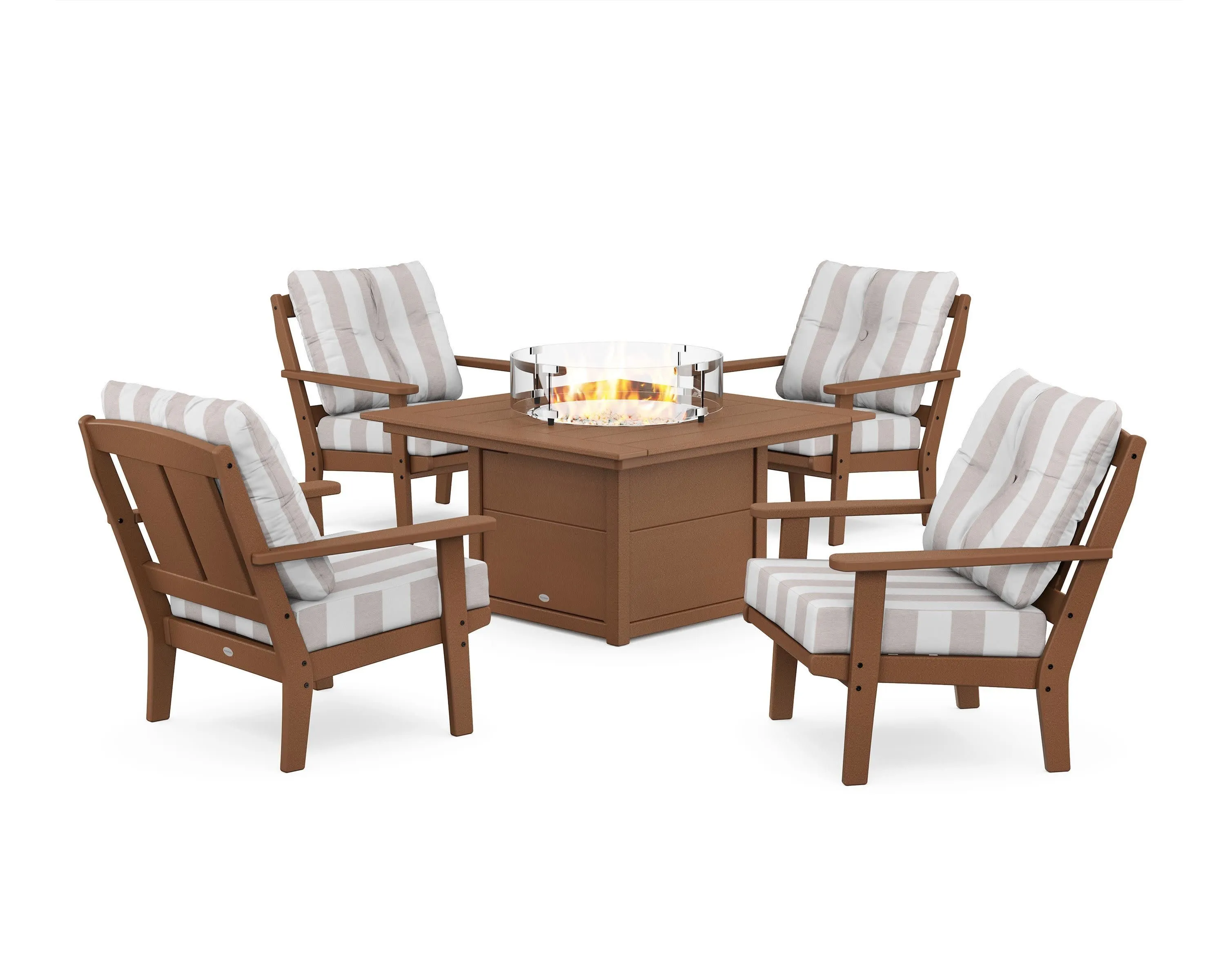 Mission 5-Piece Deep Seating Set with Fire Pit Table