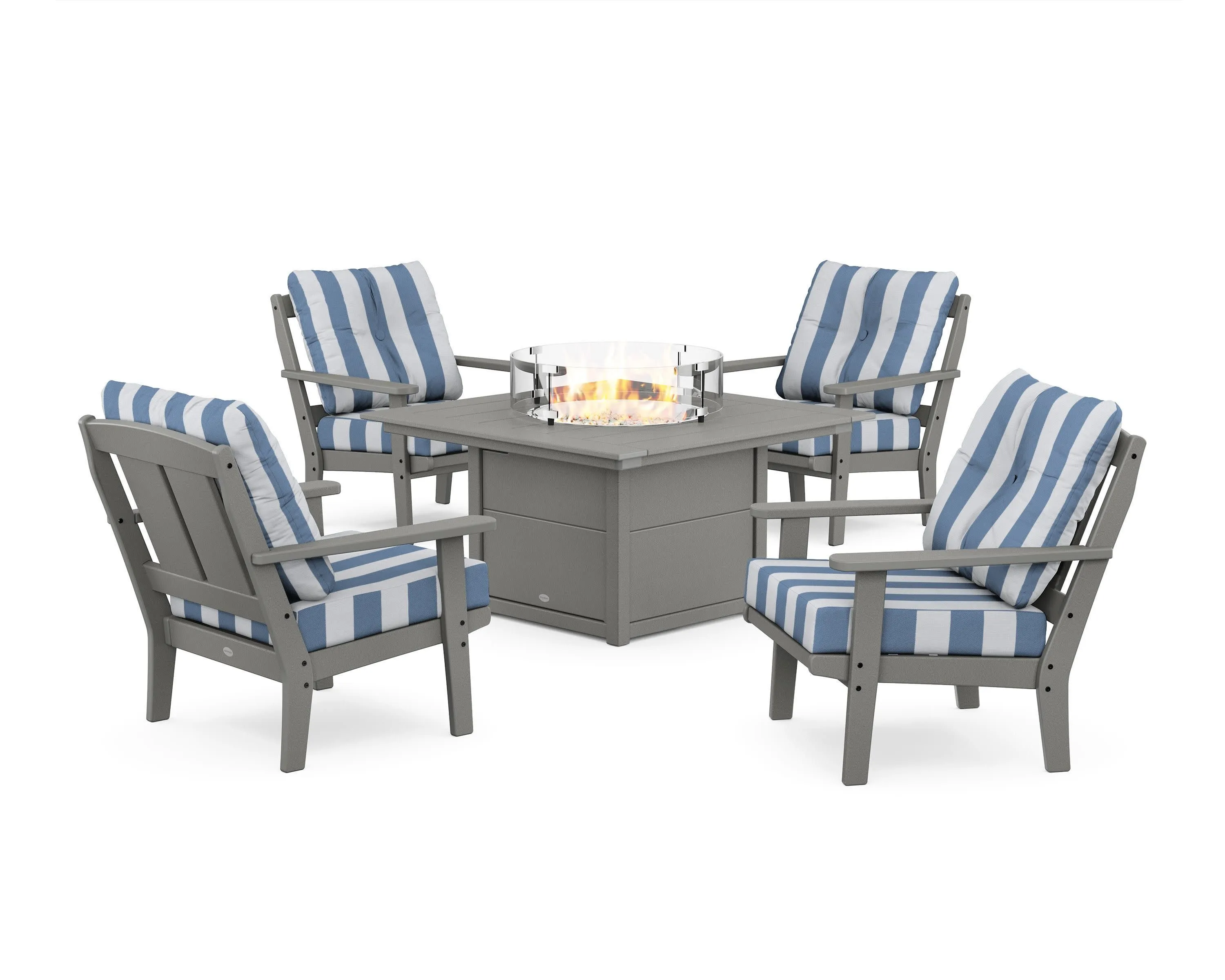 Mission 5-Piece Deep Seating Set with Fire Pit Table