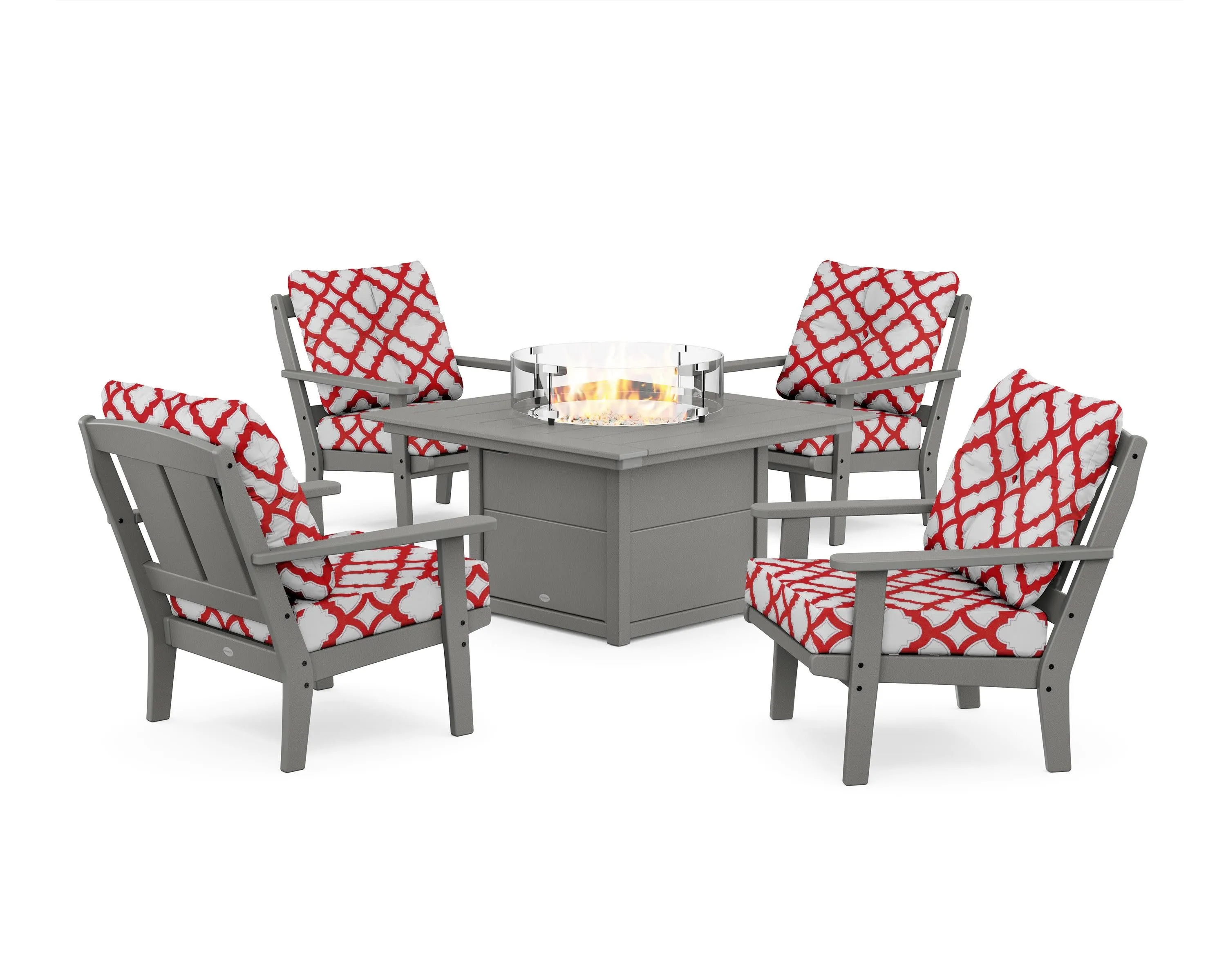 Mission 5-Piece Deep Seating Set with Fire Pit Table