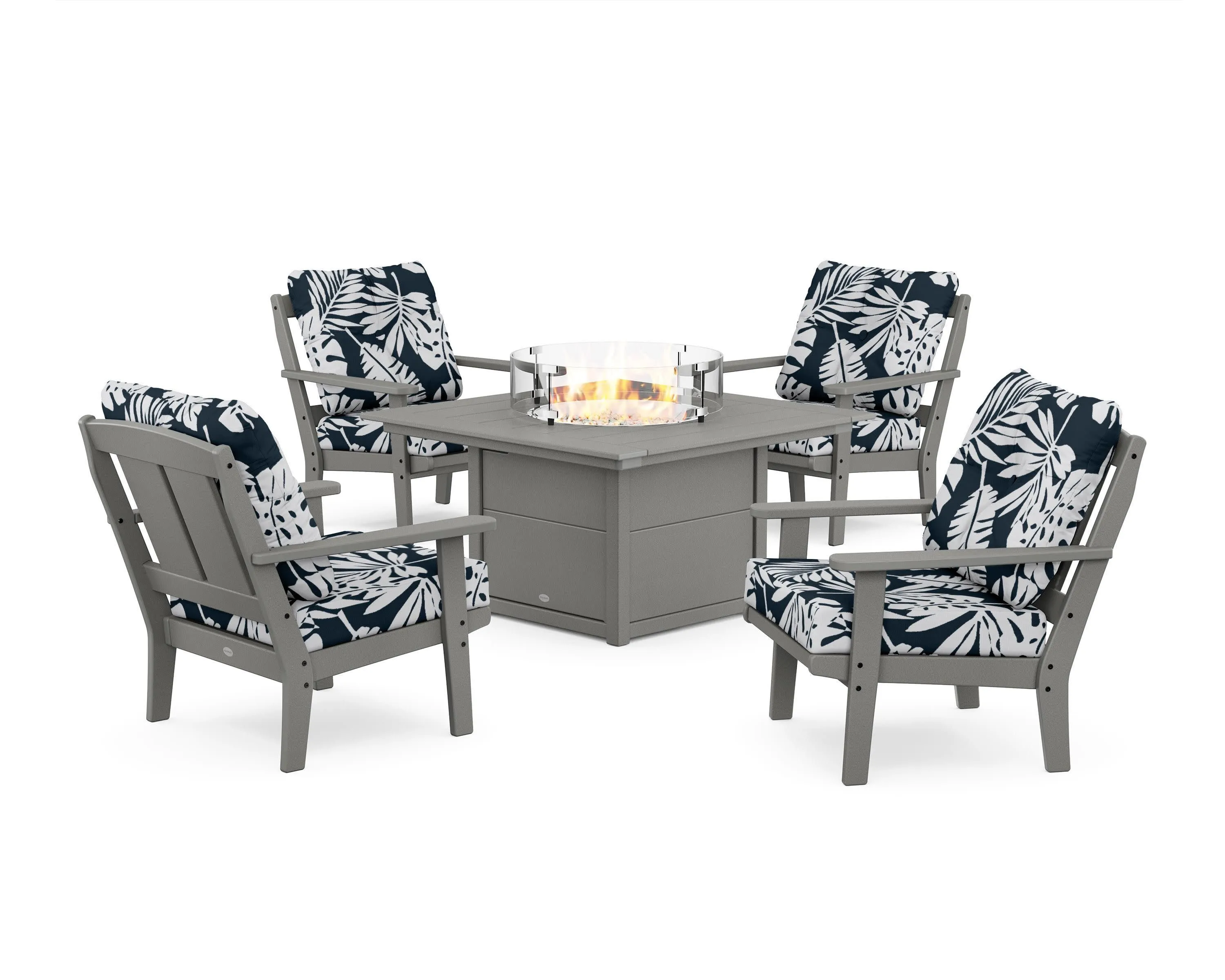 Mission 5-Piece Deep Seating Set with Fire Pit Table
