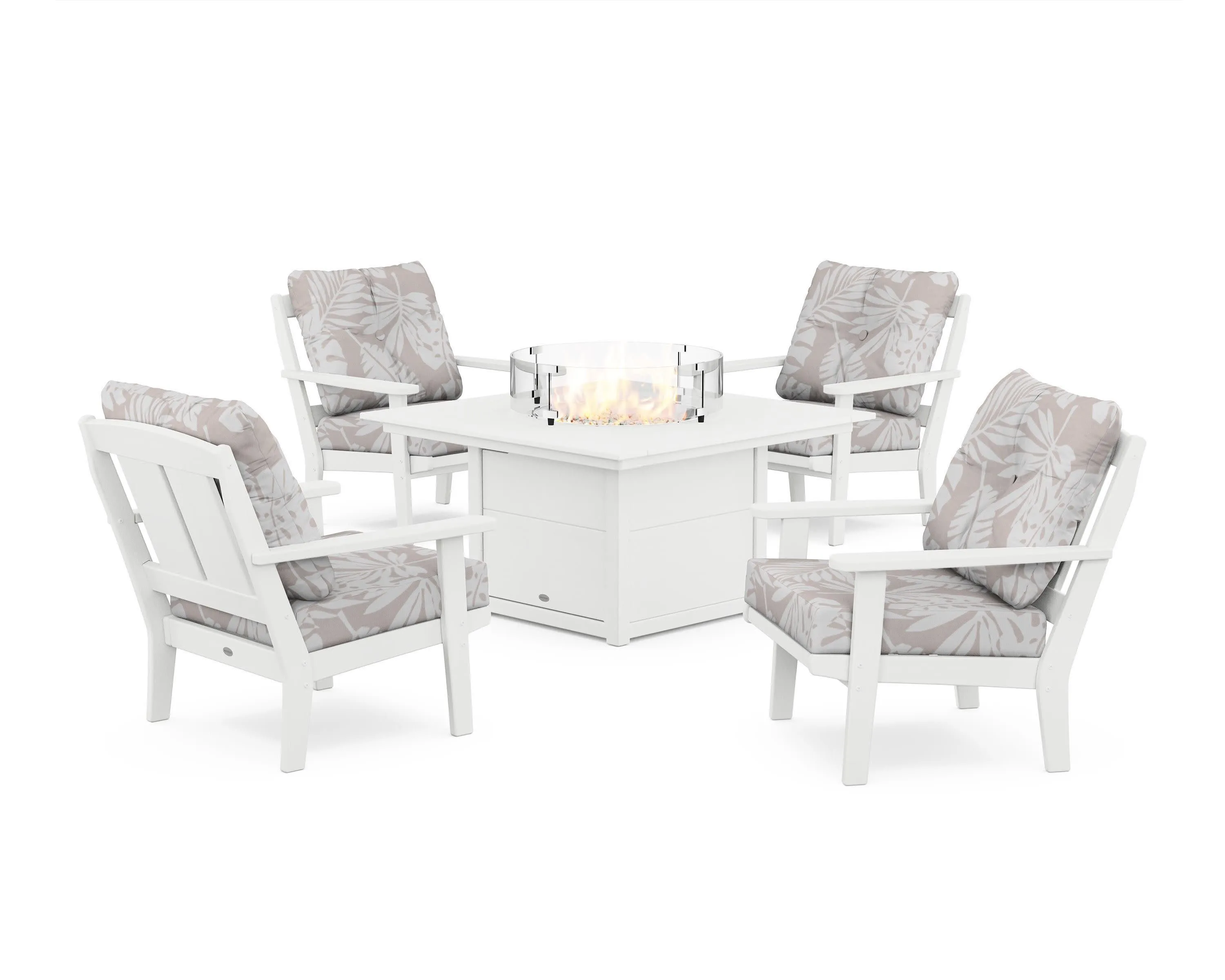 Mission 5-Piece Deep Seating Set with Fire Pit Table