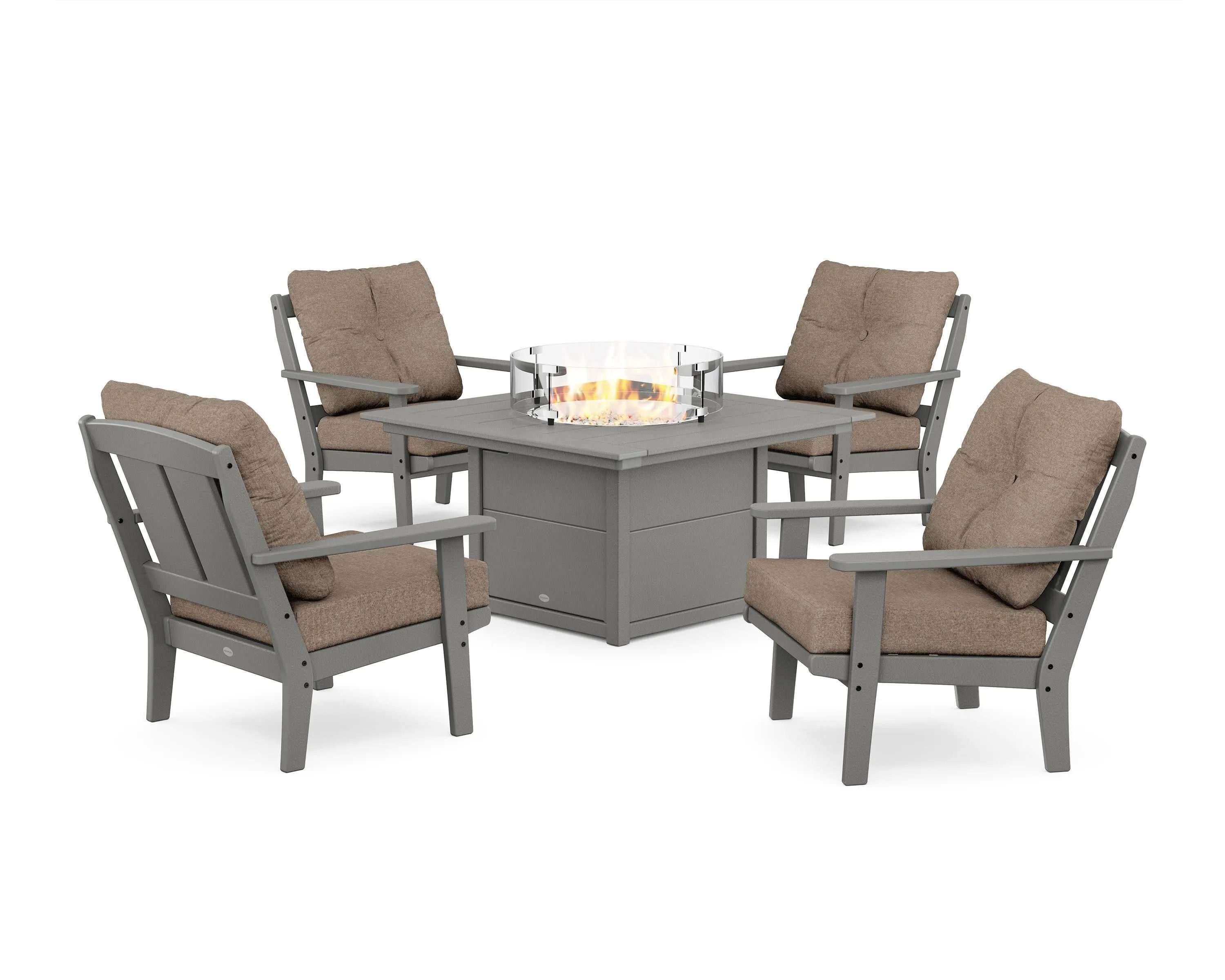 Mission 5-Piece Deep Seating Set with Fire Pit Table