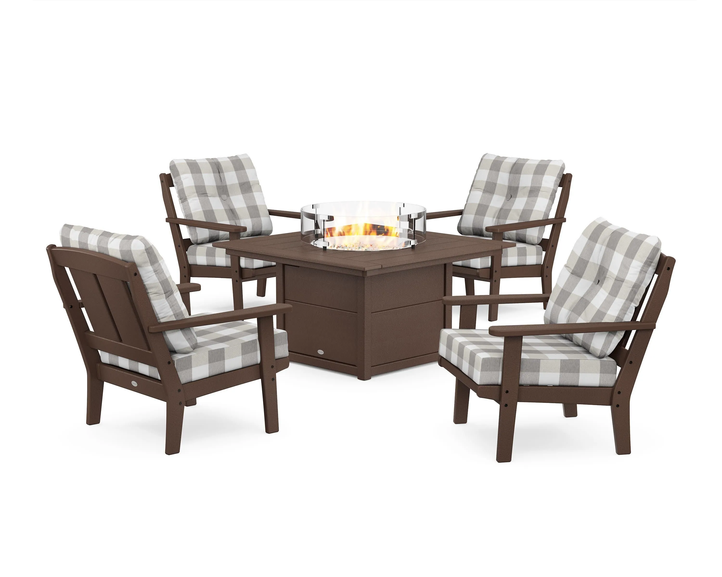 Mission 5-Piece Deep Seating Set with Fire Pit Table