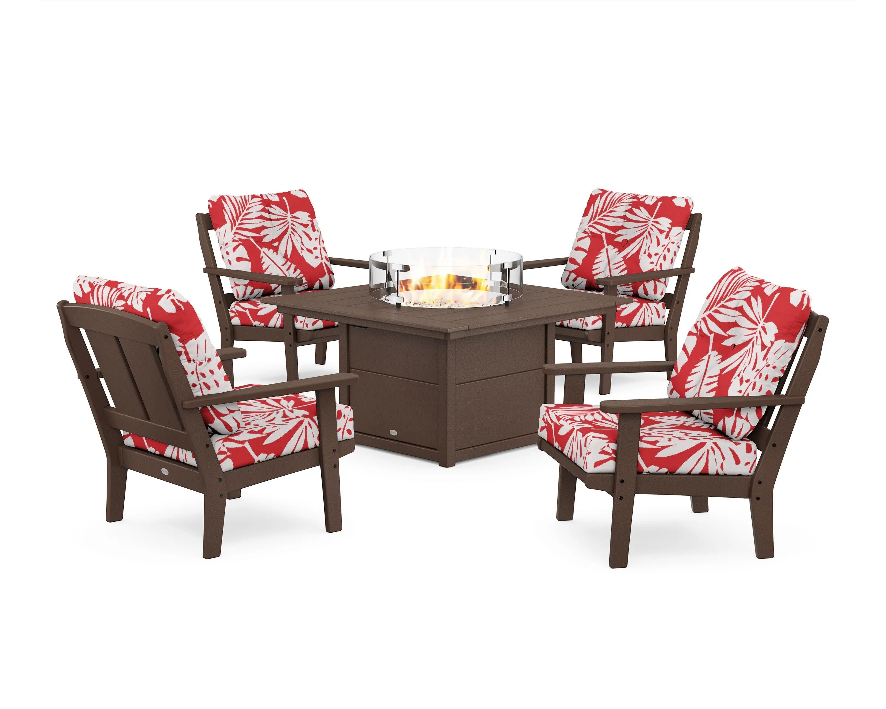 Mission 5-Piece Deep Seating Set with Fire Pit Table
