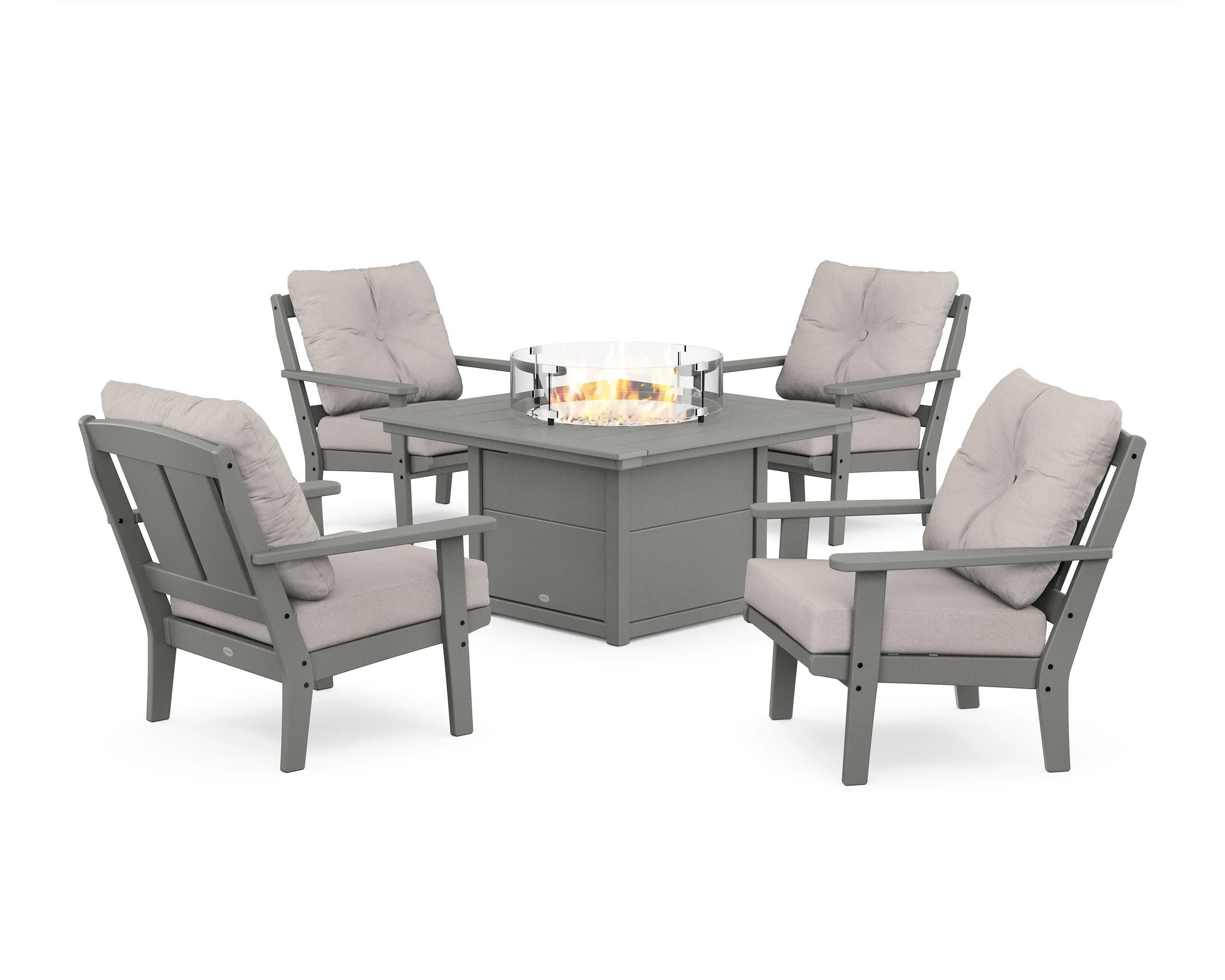Mission 5-Piece Deep Seating Set with Fire Pit Table