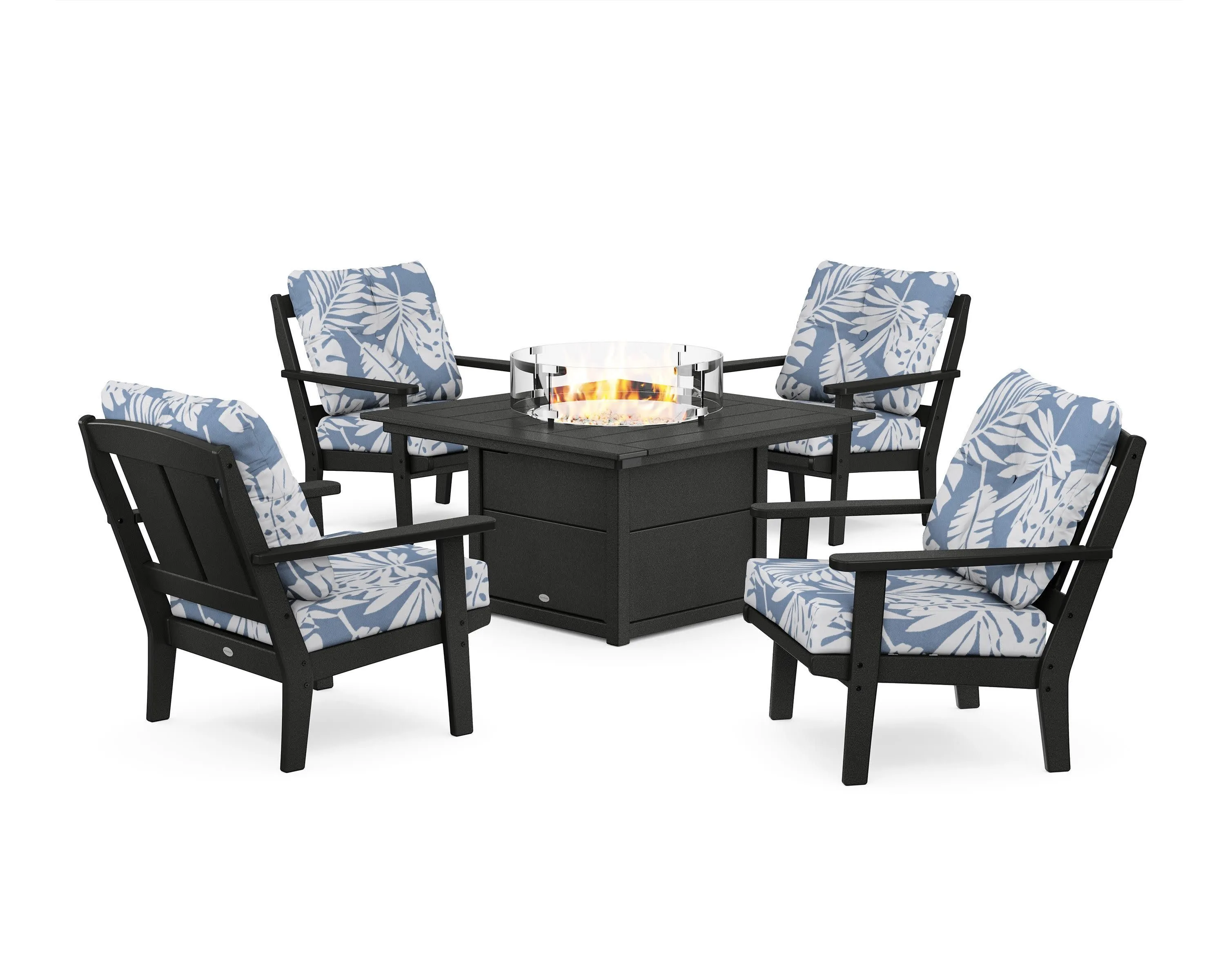 Mission 5-Piece Deep Seating Set with Fire Pit Table