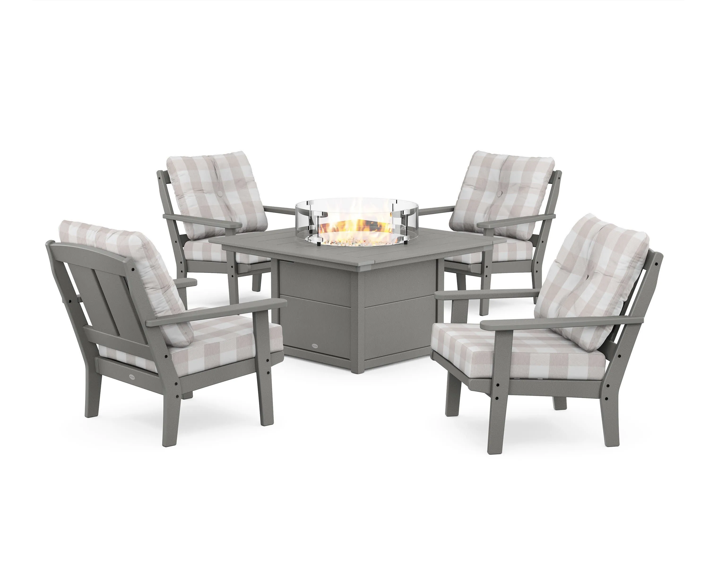 Mission 5-Piece Deep Seating Set with Fire Pit Table
