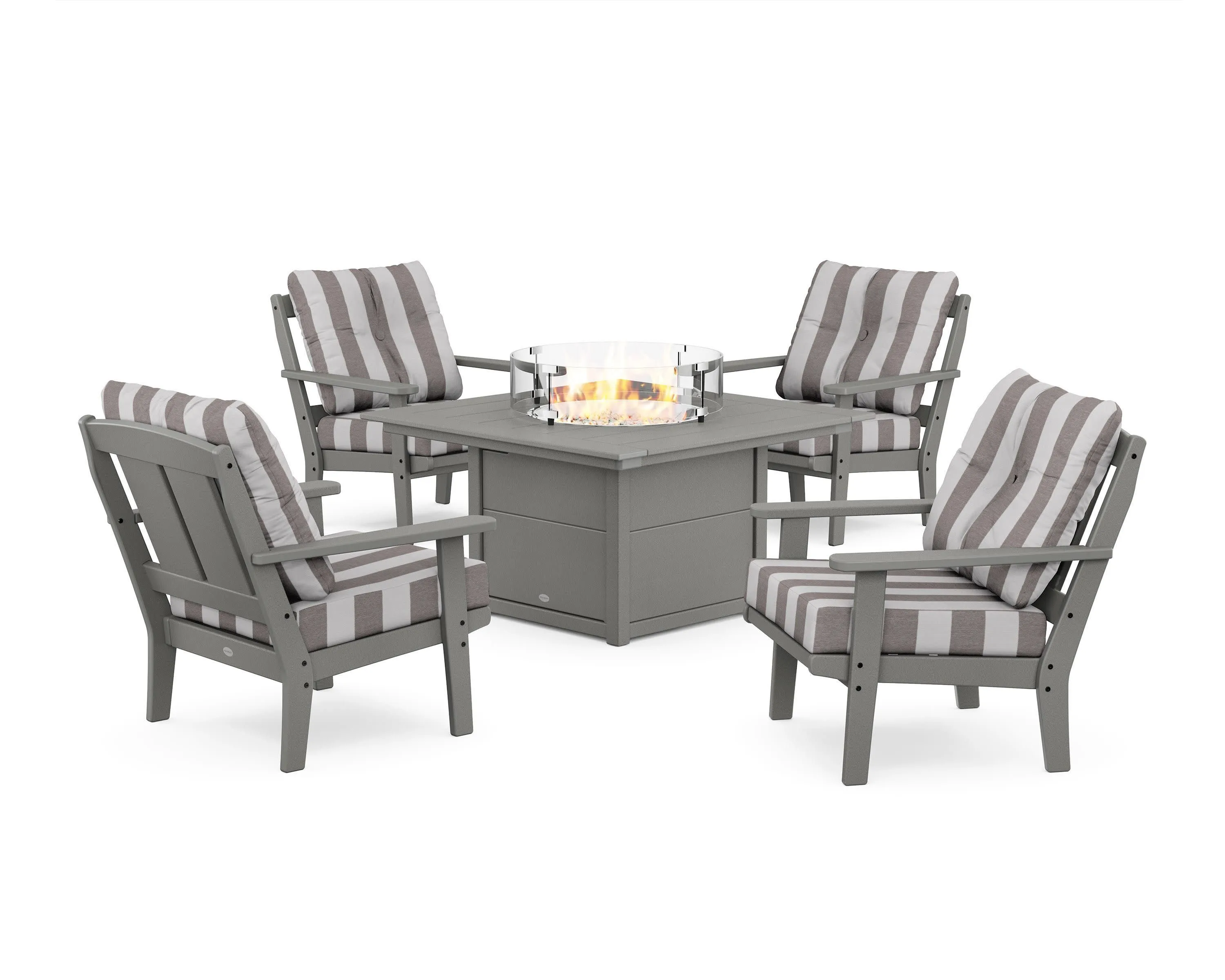 Mission 5-Piece Deep Seating Set with Fire Pit Table