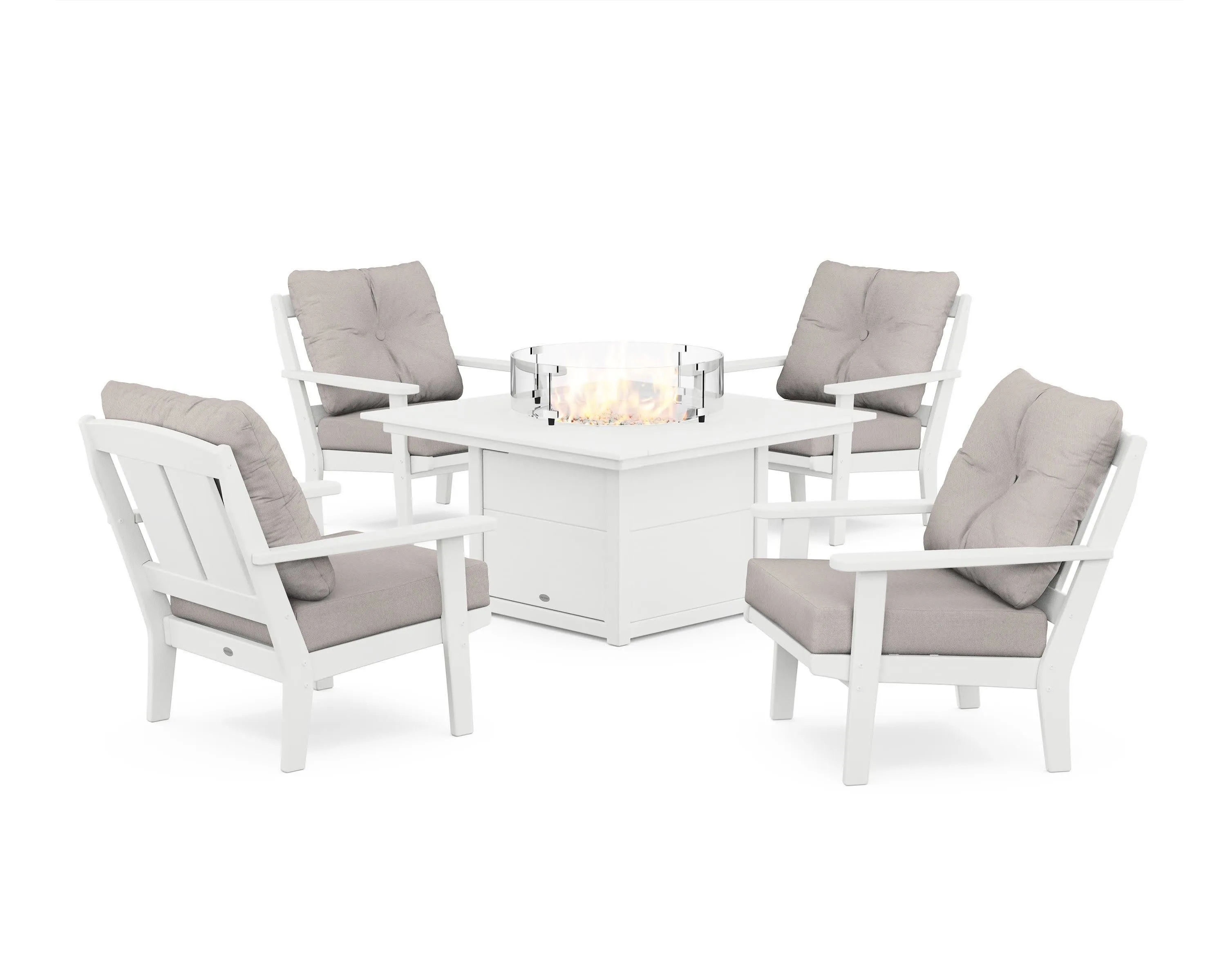 Mission 5-Piece Deep Seating Set with Fire Pit Table